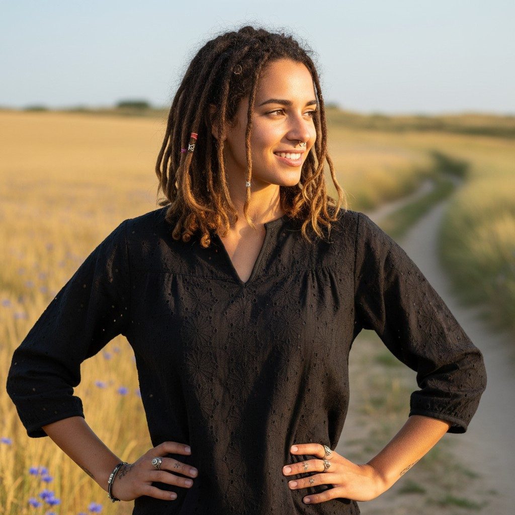 Guru-Shop Longbluse Leichte Baumwollbluse, bestickte Boho.. alternative Bek günstig online kaufen