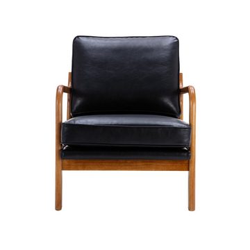 OKWISH Sessel Fernsehsessel Polsterstuhl Freizeitstuhl Relaxsessel Loungesessel (Stuhlbein besteht aus Gummiholz), PU Leder stoff