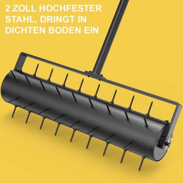 Novzep Vertikutierer Rasenbelüfter, Hochleistungs-Rollrasenbelüfter-Werkzeug, (1-tlg), Luftbelüfter-Werkzeug zum Reinigen und Lösen von im Gartenhof-Rasen