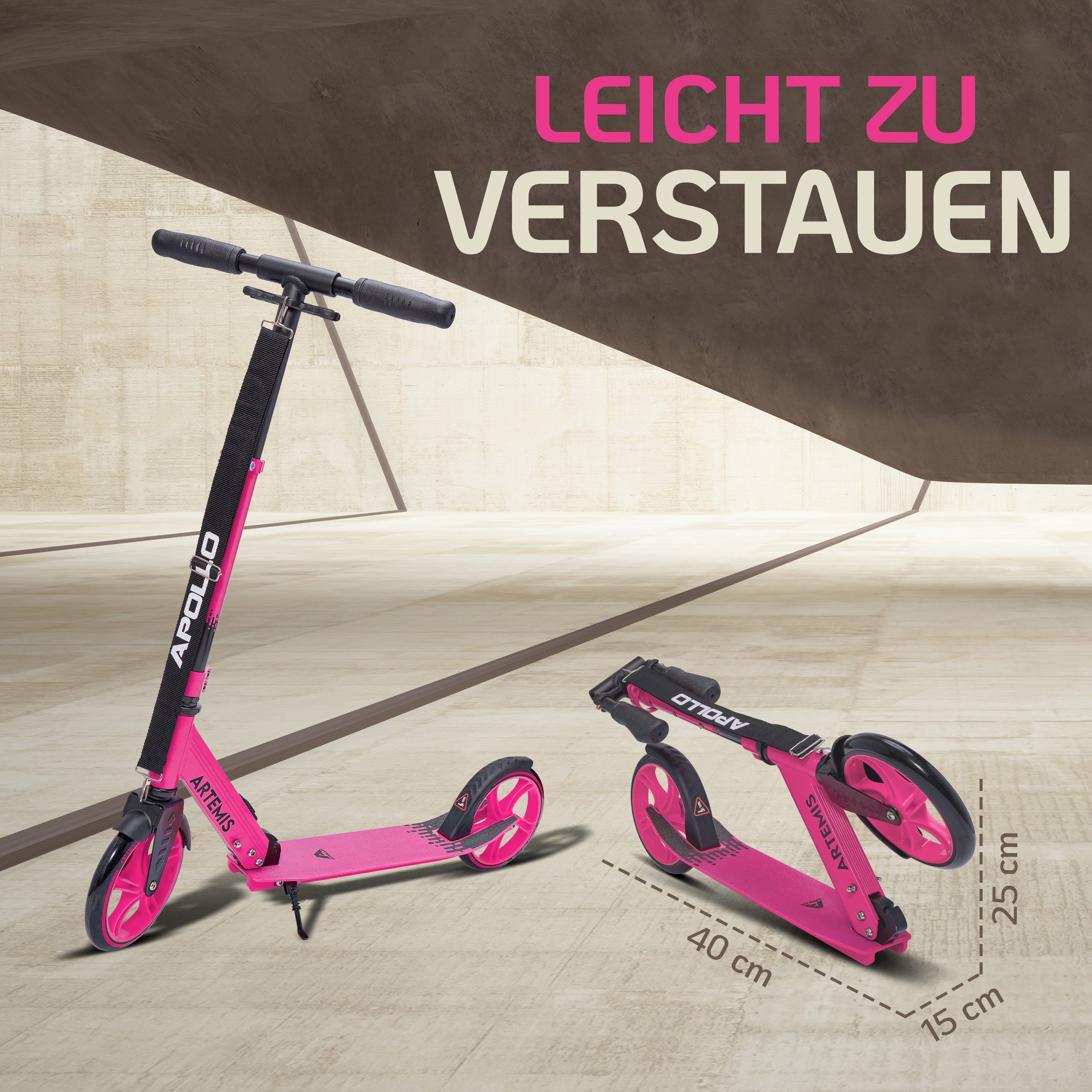 Apollo Cityroller Artemis City Scooter, klappbar und höhenverstellbar, für Kinder