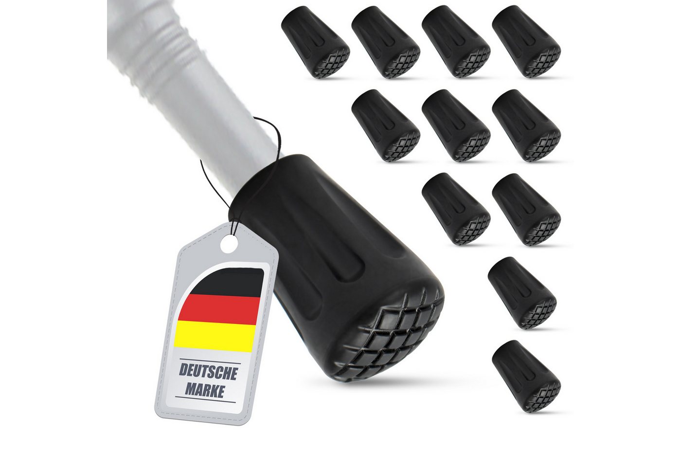 ECENCE Nordic-Walking-Stöcke 12x Gummipuffer für Nordic Walking Stöcke Pads
