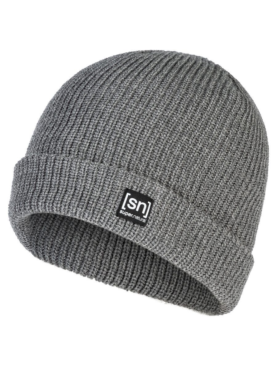 SUPER.NATURAL Beanie für Damen und Herren, MERINO BASIC BEANIE aus recyceltem Polyester, wärmender Merino-Materialmix