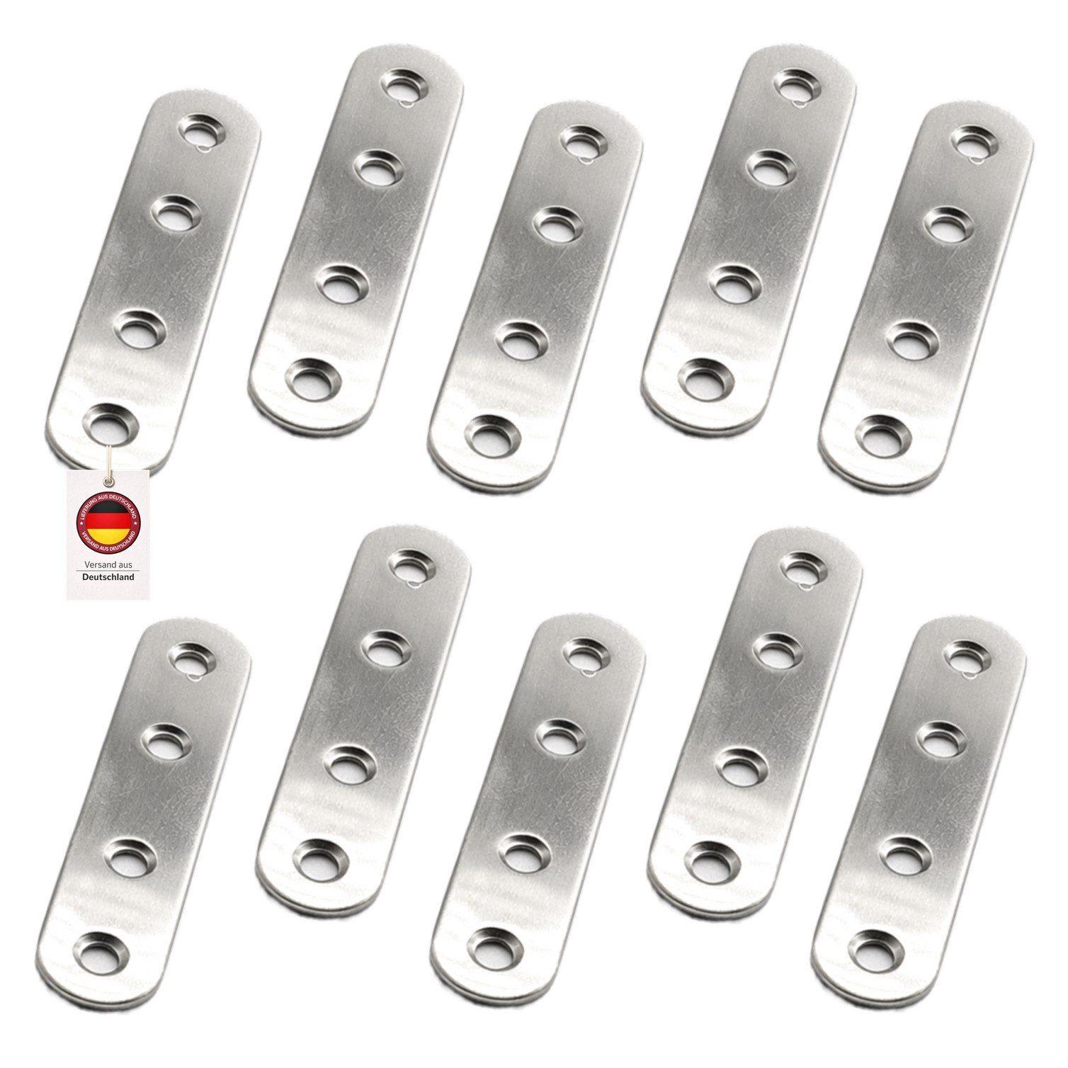 HOOZ Flachverbinder 10er Set Holzverbinder aus Edelstahl mit der Größe 96 mm, verzinkt, (Set)