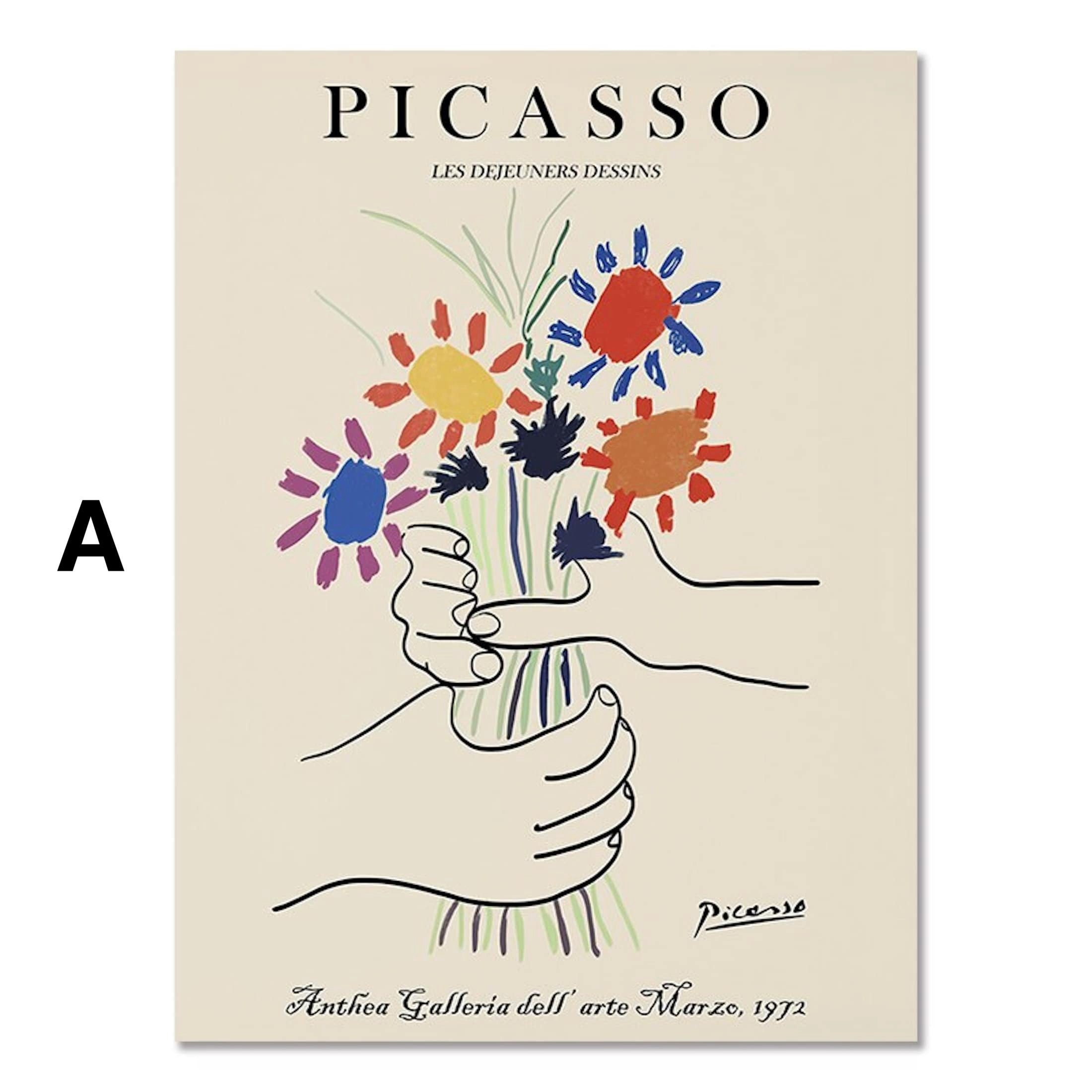 JUSTGOODMOOD Poster Picasso Matisse Museum Abstrakt Retro Porträt Bilder Wohnzimmer Wandbi, A (1 St) – Bild 2 von 5