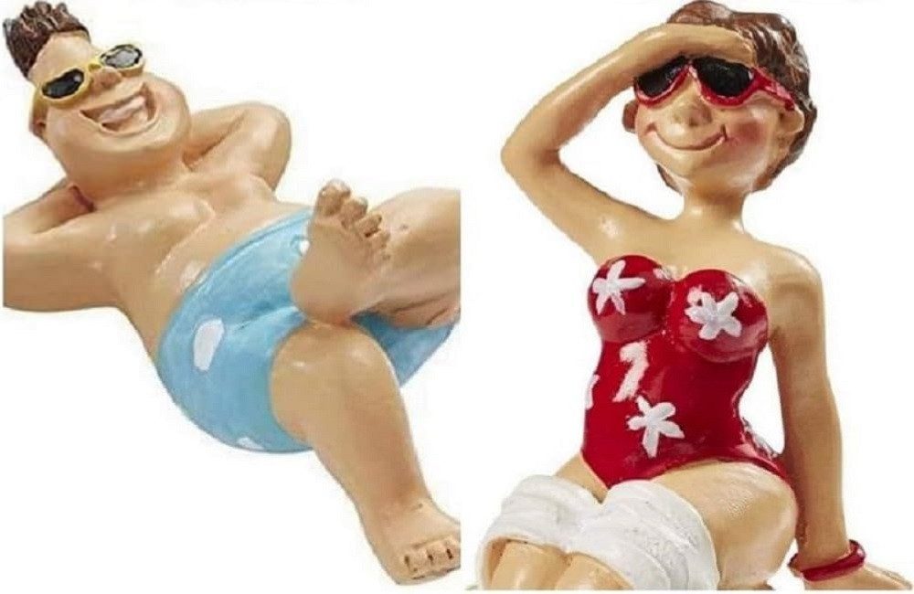 HobbyFun Dekofigur Bade Urlauber / Liegestuhl günstig online kaufen