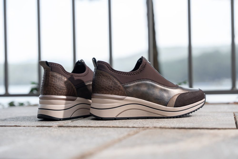 Remonte Slip-On Sneaker Freizeitschuh, Halbschuh, Schlupfschuh mit Front-Reißverschluss