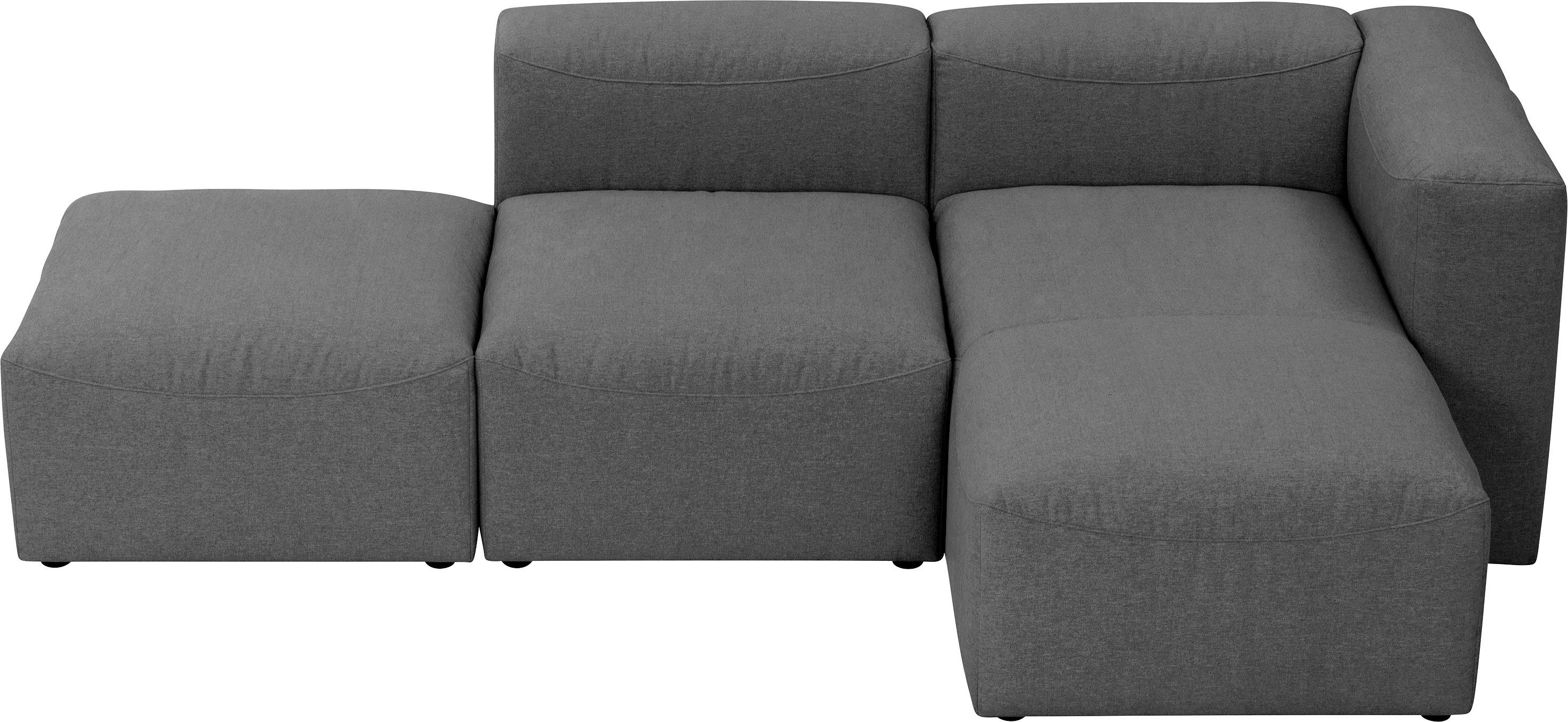 Sitz-Elementen, kombinierbar Max aus 3 Spar-Set Ecksofa 03 Sofa-Set Teile, 3 Winzer® anthrazit individuell Lena,