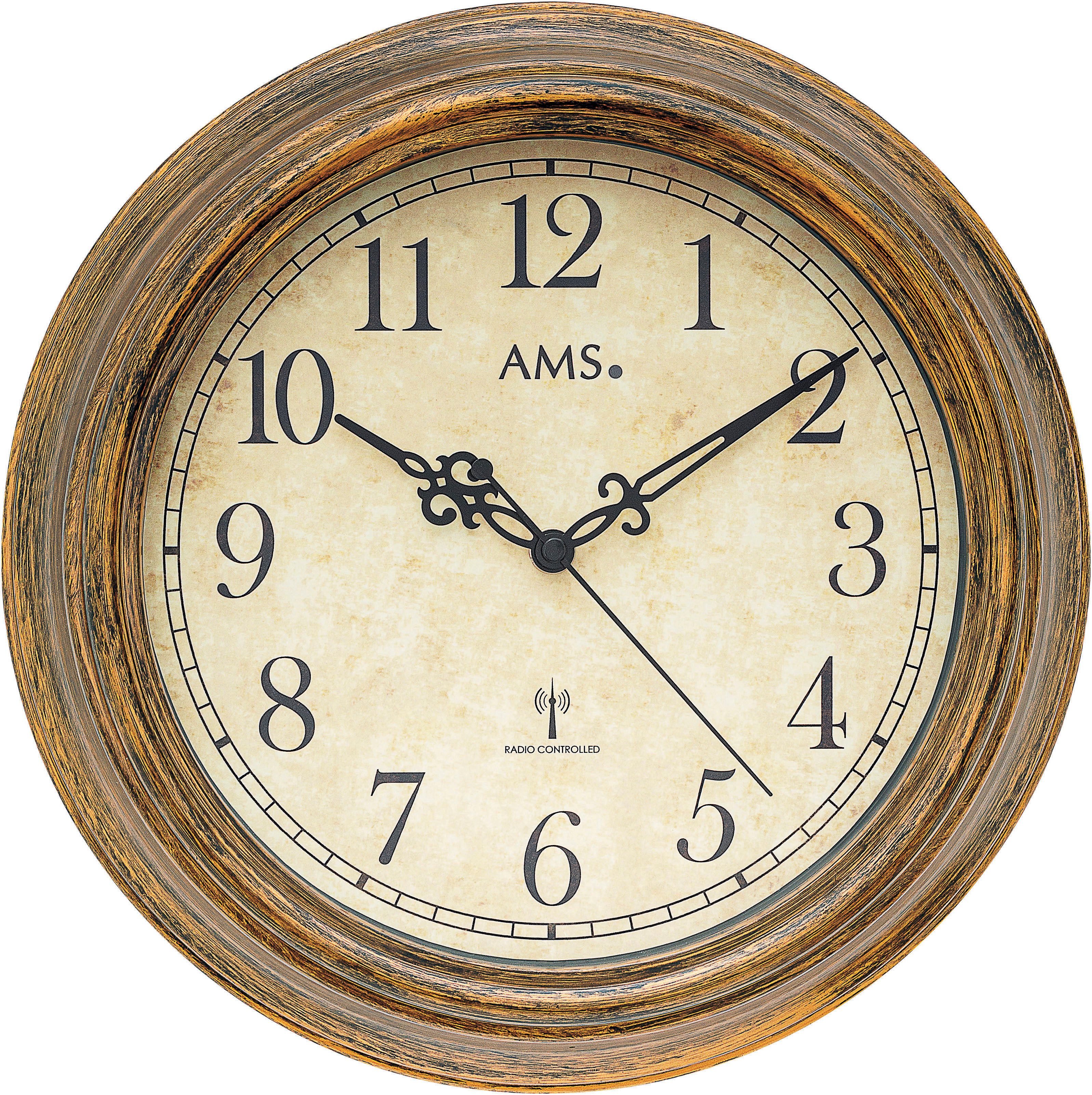 AMS Funkwanduhr (Quarzuhr,Wohnzimmer,Esszimmer,Küche,Arbeitszimmer,Büro, Fl günstig online kaufen