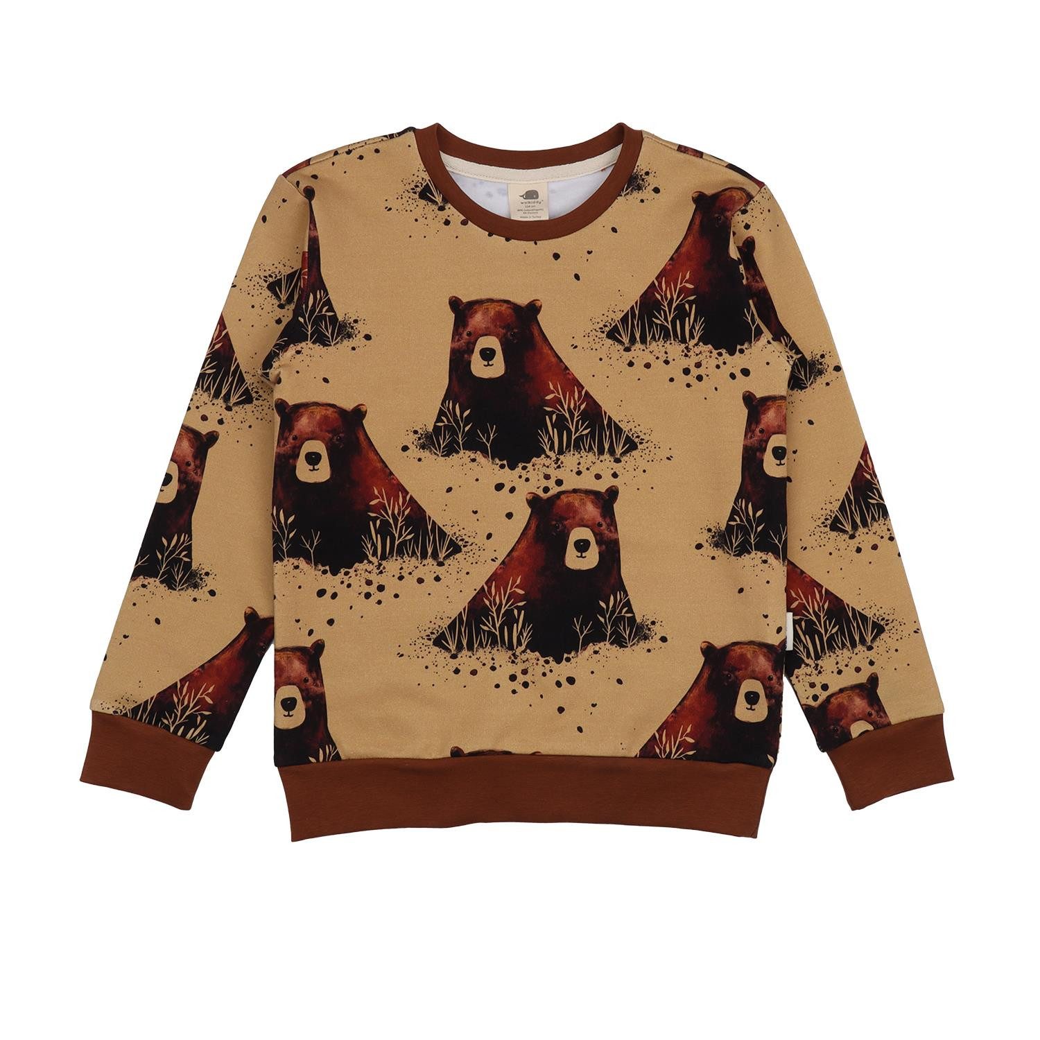 Sweatshirt Sweatshirt mit Bärendruck aus Bio-Baumwolle