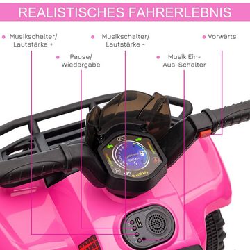 HOMCOM Elektro-Kinderquad Kinderfahrzeug Kindermotorrad Elektroquad Metall PP-Kunststoff Rosa, Belastbarkeit 25 kg, (1-tlg), 70L x 42B x 45H cm