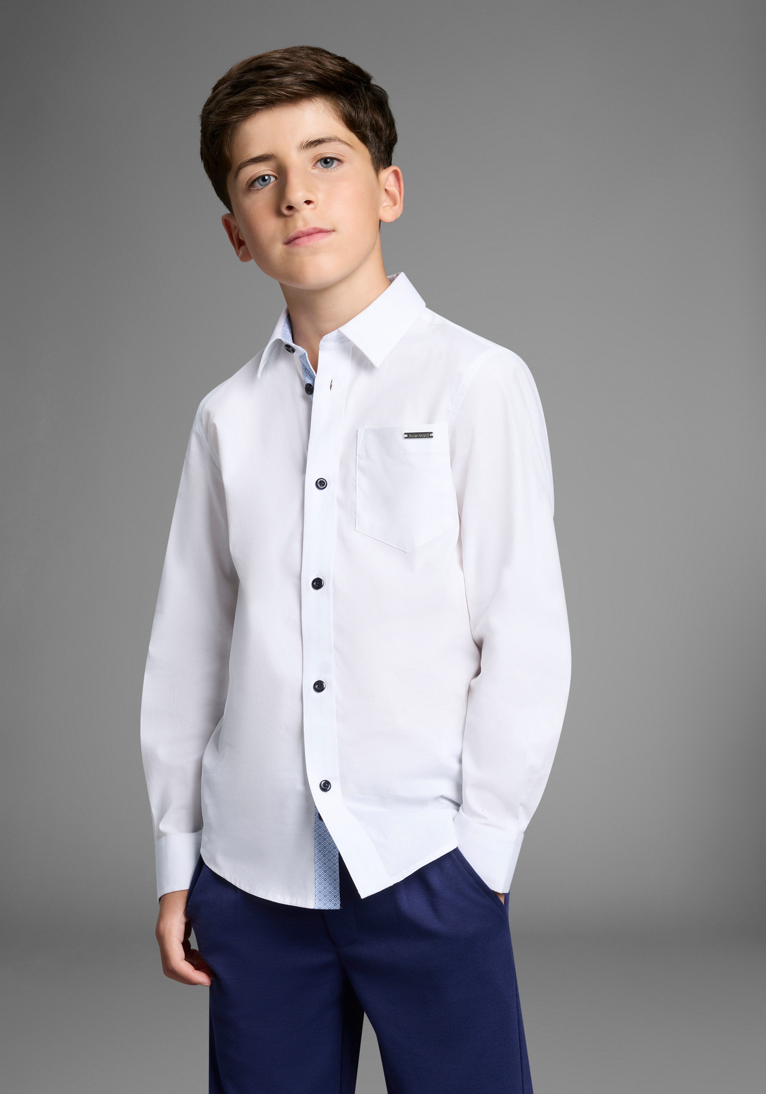 Bruno Banani Langarmhemd Oberhemd für Jungen Für TEENS. Elegantes Hemd
