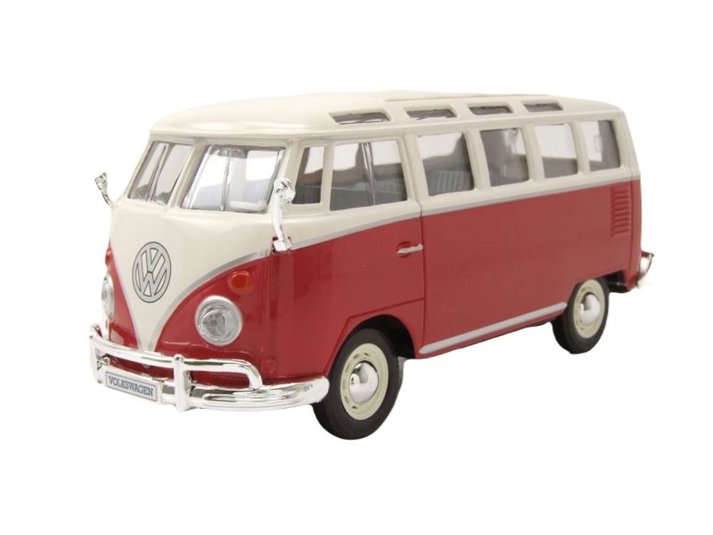 Maisto® Modellauto VW Bus T1 Samba 1962 rot weiß, Maßstab 1:24