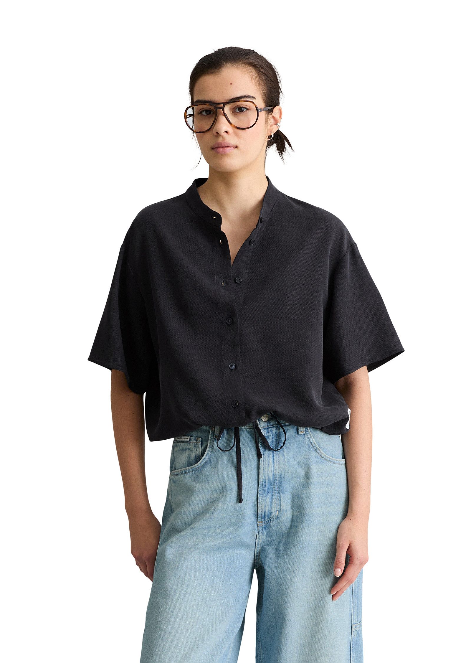 Marc O'Polo DENIM Kurzarmbluse aus TENCEL™ Lyocell