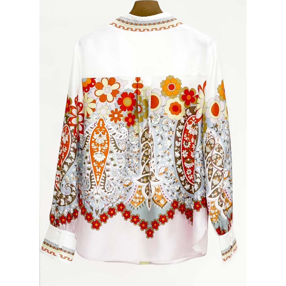 Herzensangelegenheit Blusentop Seidenbluse mit floralem Print – Light Lilac günstig online kaufen