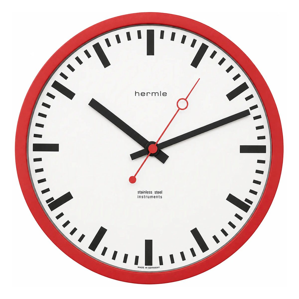 Hermle Wanduhr Bahnhofsuhr Funkwerk Edelstahl - Hermle Modell: 30471-360870
