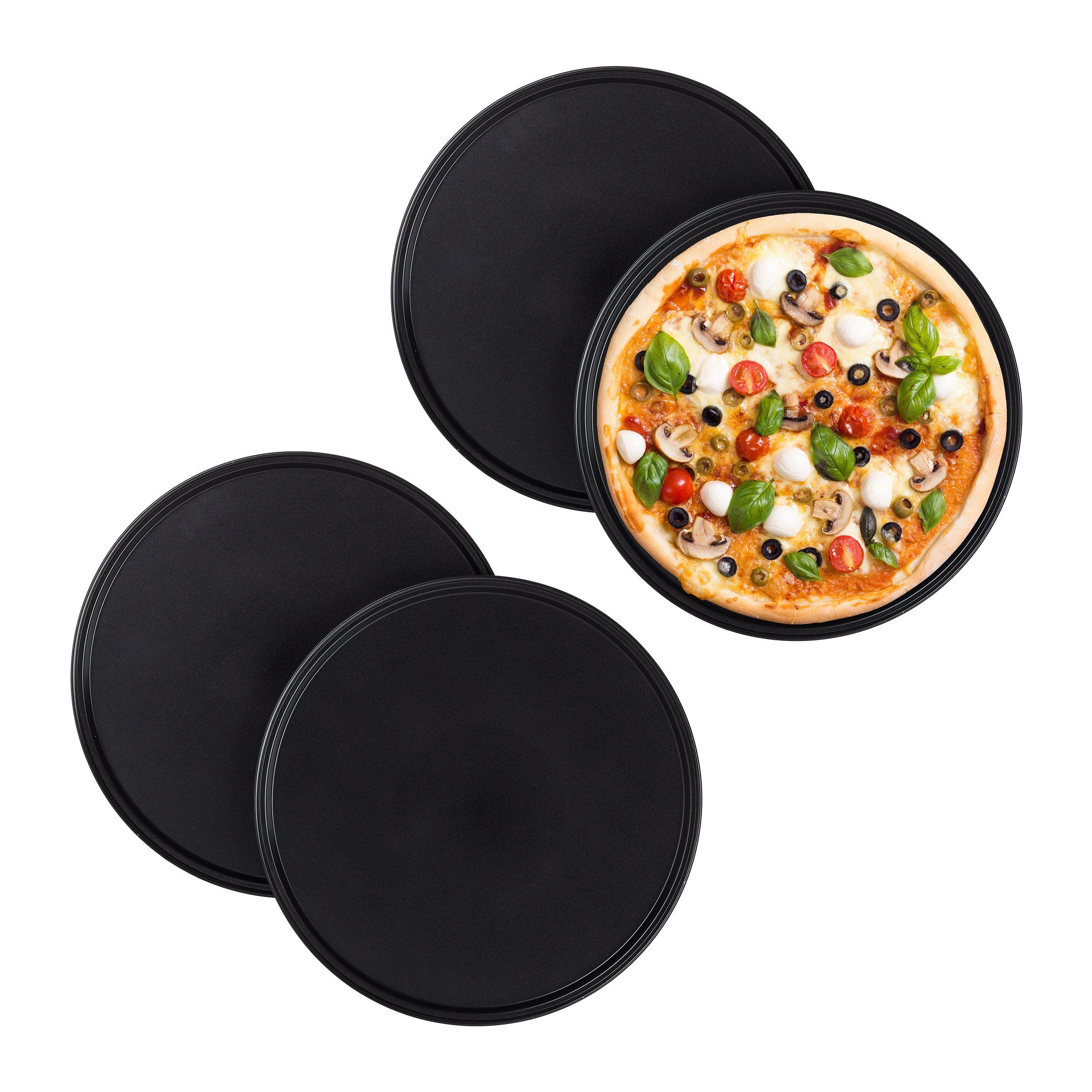 Pizzablech 4 x Pizzablech rund