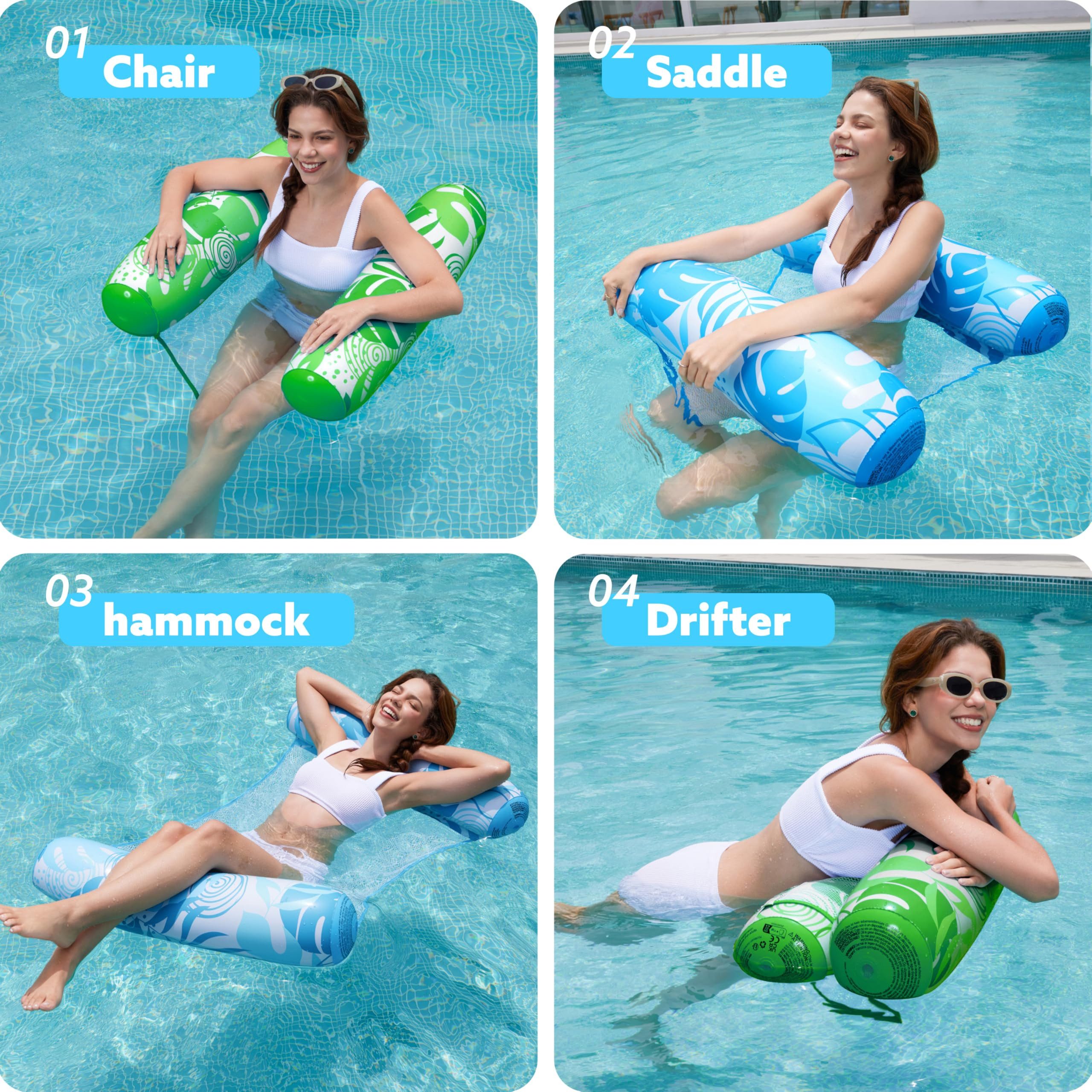 sloosh Hängematte SLOOSH 2 Packungen Hängematte Pool Floats Erwachsene