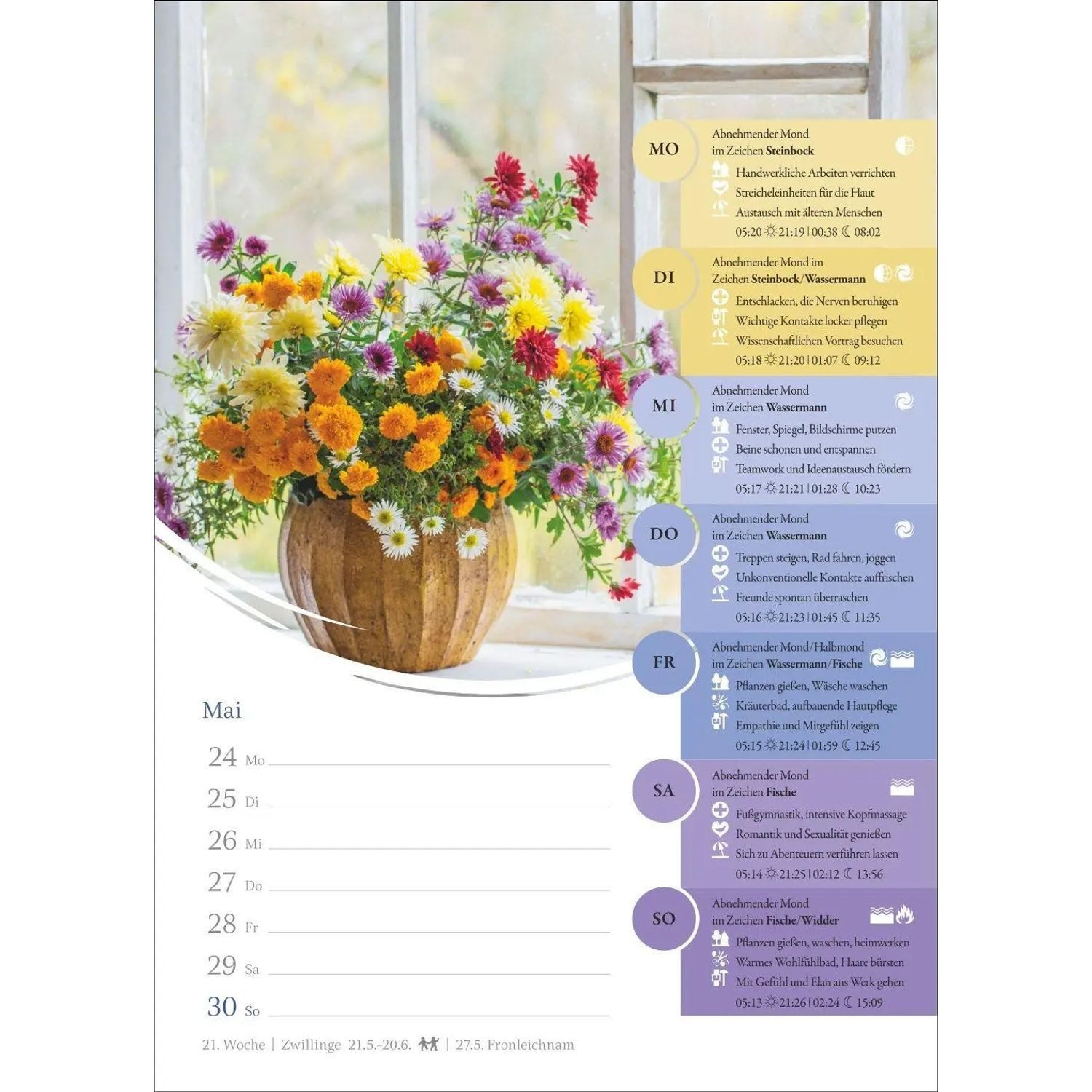 Harenberg Kalender Verlag Wandkalender Mondkalender Wochenkalender 2027 - 53 Wochenblätter mit praktischen...