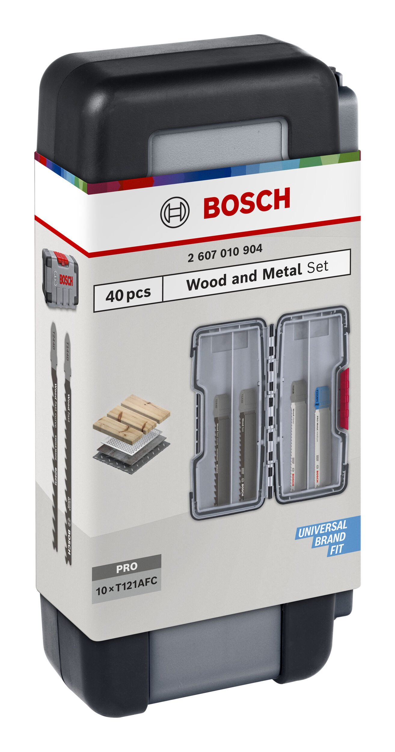 BOSCH Stichsägeblatt Line Wood and Metal (40 Teile), Wood and Metal Set, 40-teilig