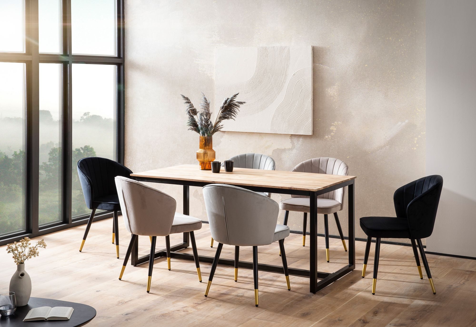 Wohnling Esstisch WL7.058 Esszimmertisch 120 cm Akazie Massivholz Küchentisch Loft Klei (120x60x76 cm, Akazie Massivholz Rechteckig, Modern), Esszimmertisch Klein, Holztisch Esszimmer Modern