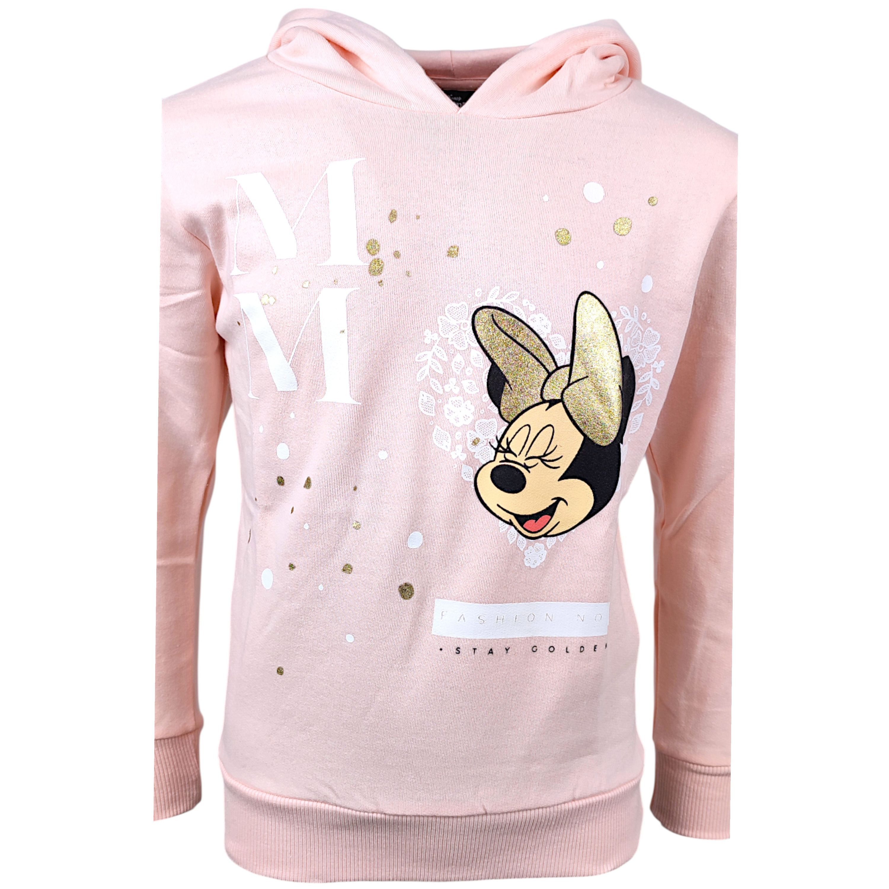 Disney Minnie Mouse Hoodie Minnie Maus mit Glitzer Mädchen Kapuzenpullover Größe 104 - 152 cm