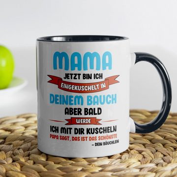 22Feels Tasse Werdende Mama Geschenk Muttertag Schwangerschaft Frauen Babyparty, Keramik, Made in Germany, Spülmaschinenfest, Zweifarbig