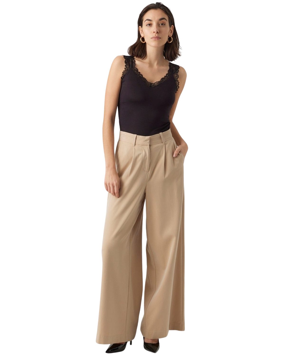 Vero Moda Spitzentop (Set, 2er-Pack) Basic Tank Top Unifarben im Doppelpack