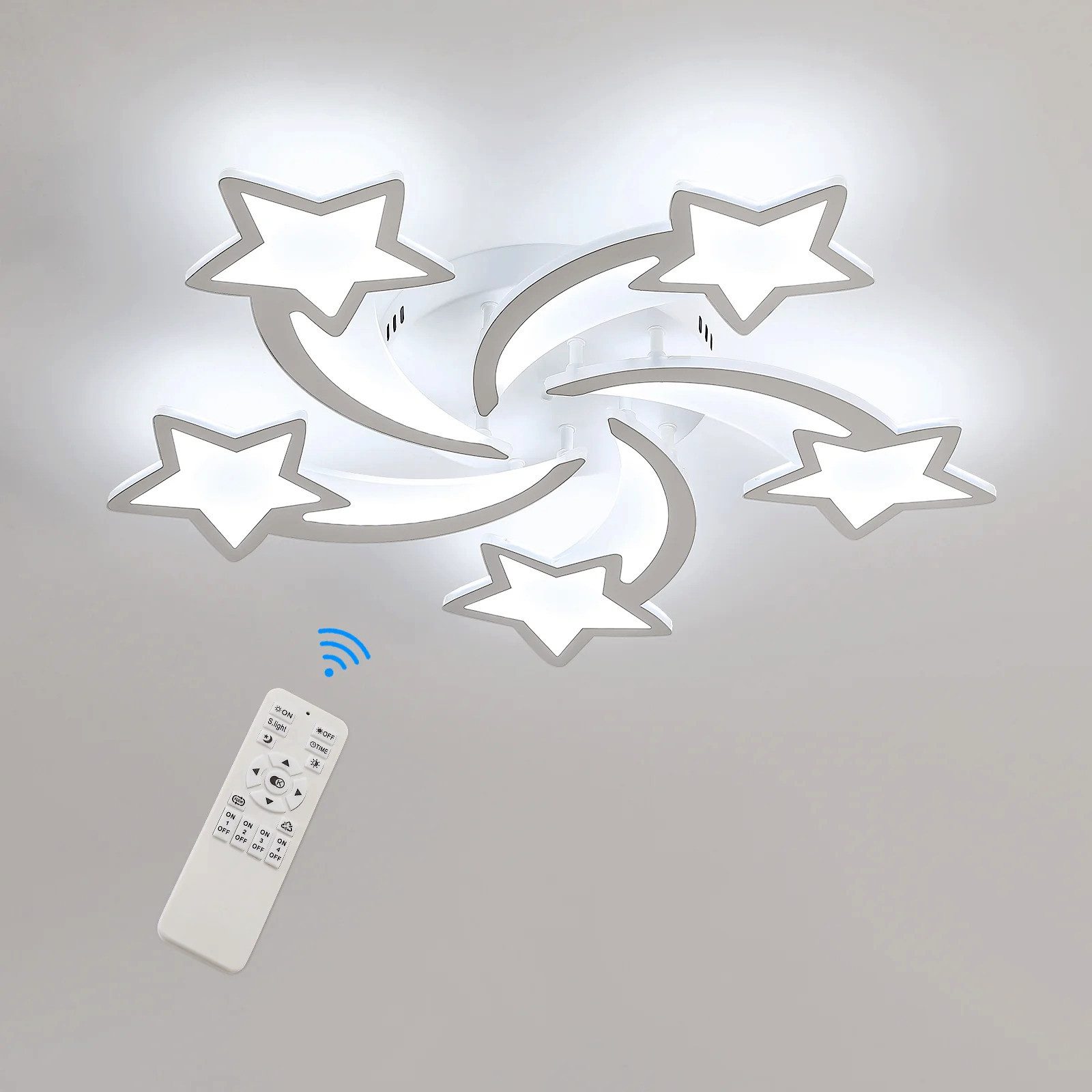 Riserva LED Dekolicht LED Deckenleuchte Sternschnuppen Design,50W dimmbar mit Fernbedienung, LED wechselbar