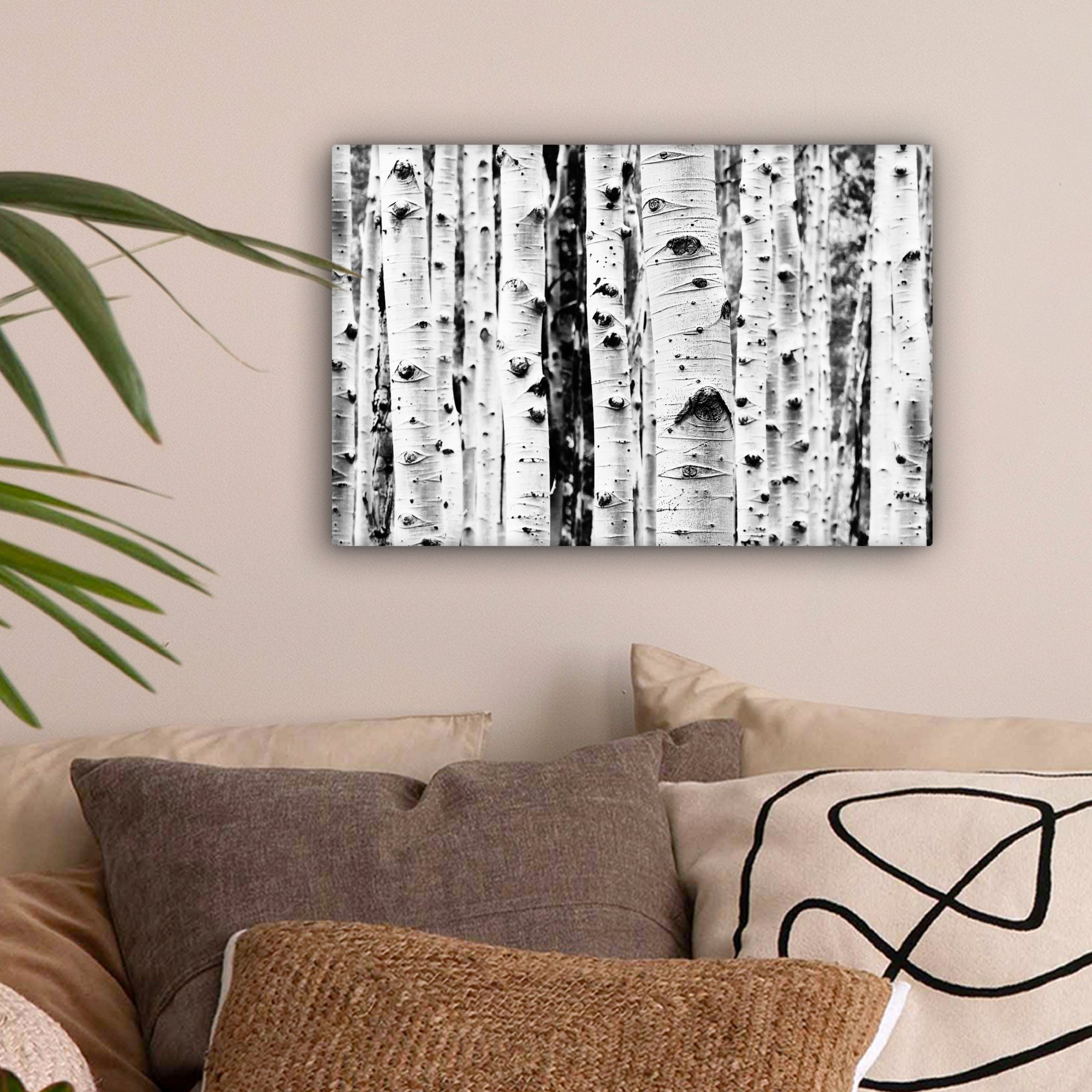 OneMillionCanvasses® Leinwandbild Bäume - Holz - Schwarz und weiß - Natur, günstig online kaufen