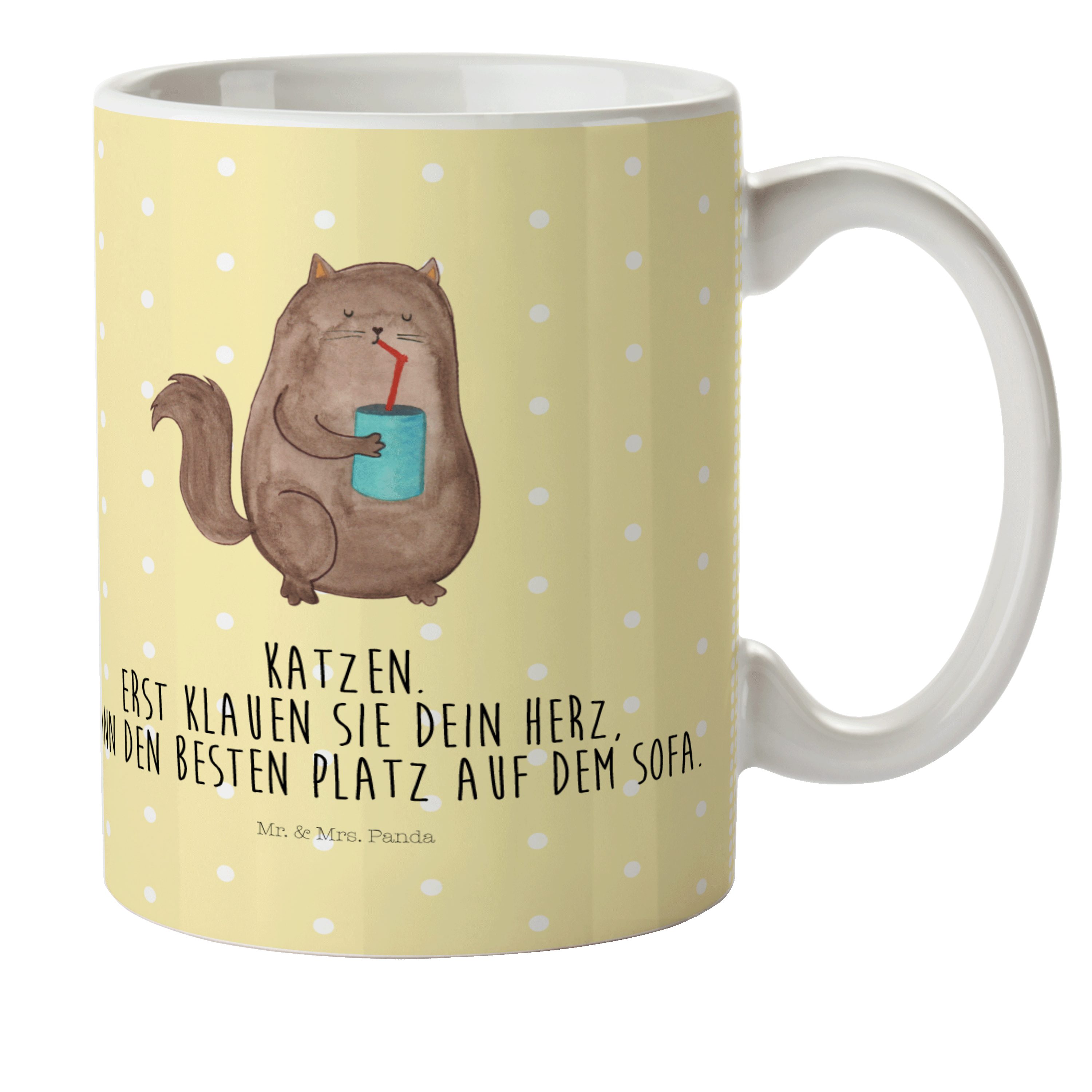 - Katze Dose Becher, Kinderbecher & - Kunststoff Geschenk, Mrs. K, Kindergarten, Mr. Panda Camping Pastell Gelb
