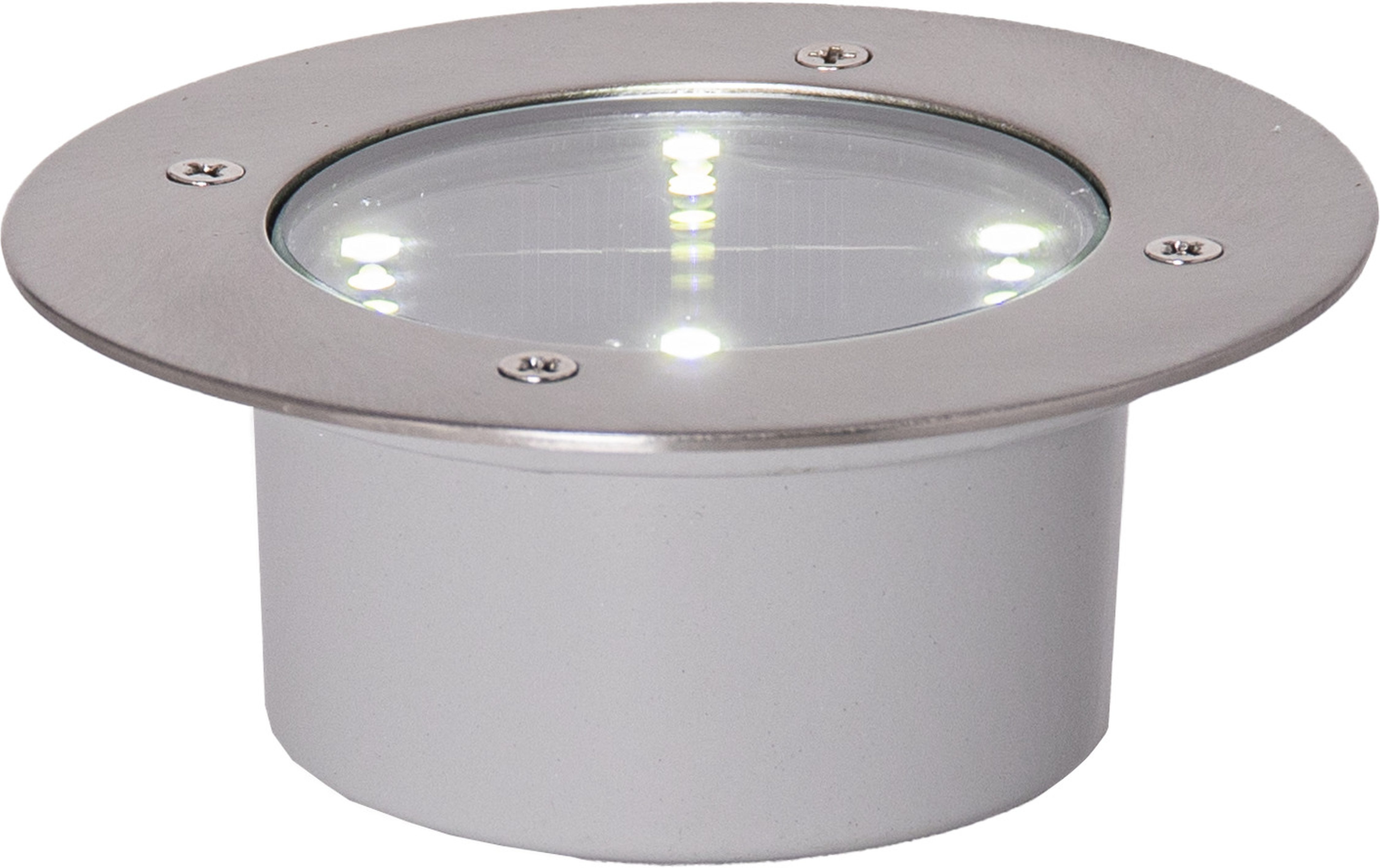 STAR TRADING LED Solarleuchte Solar-Spotlight Deckenleuchte, Tageslichtsensor, LED fest integriert, Neutralweiß, flache Bauform für bodennahen Einbau, Dämmerungssensor