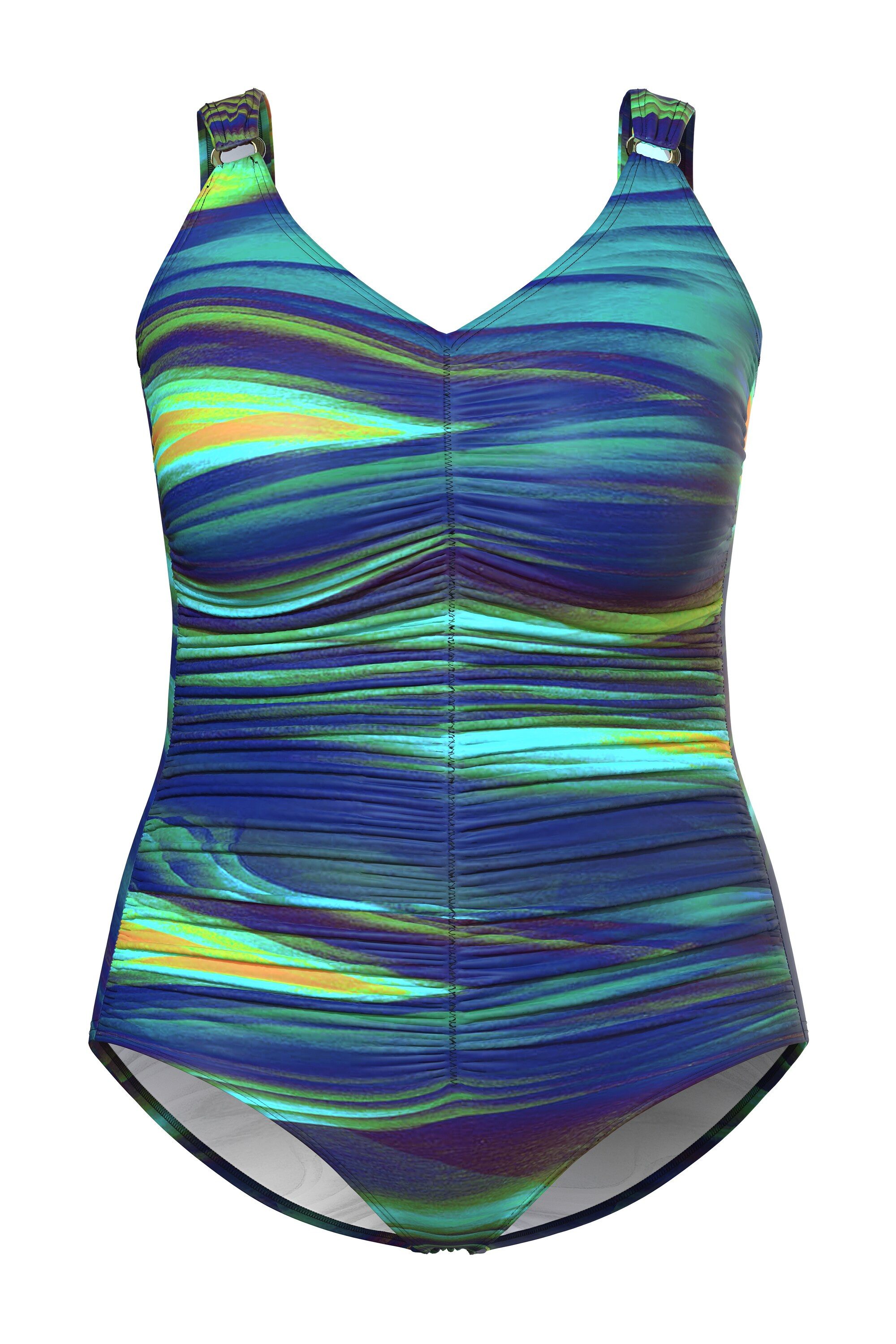 Ulla Popken Badeanzug Badeanzug Raffung Softcups recycelt günstig online kaufen