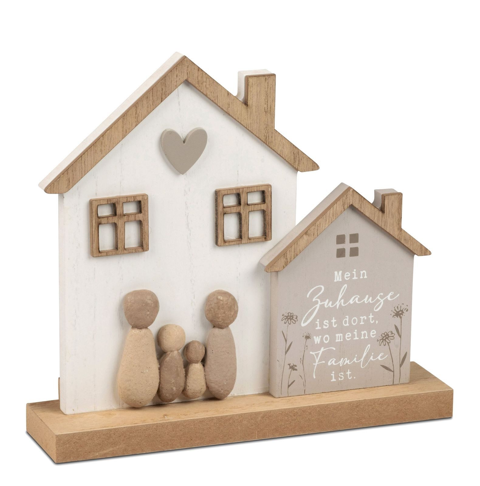 formano Dekofigur Haus Familie Holz Familienhaus mit Spruch Tischdeko & Geschenkidee