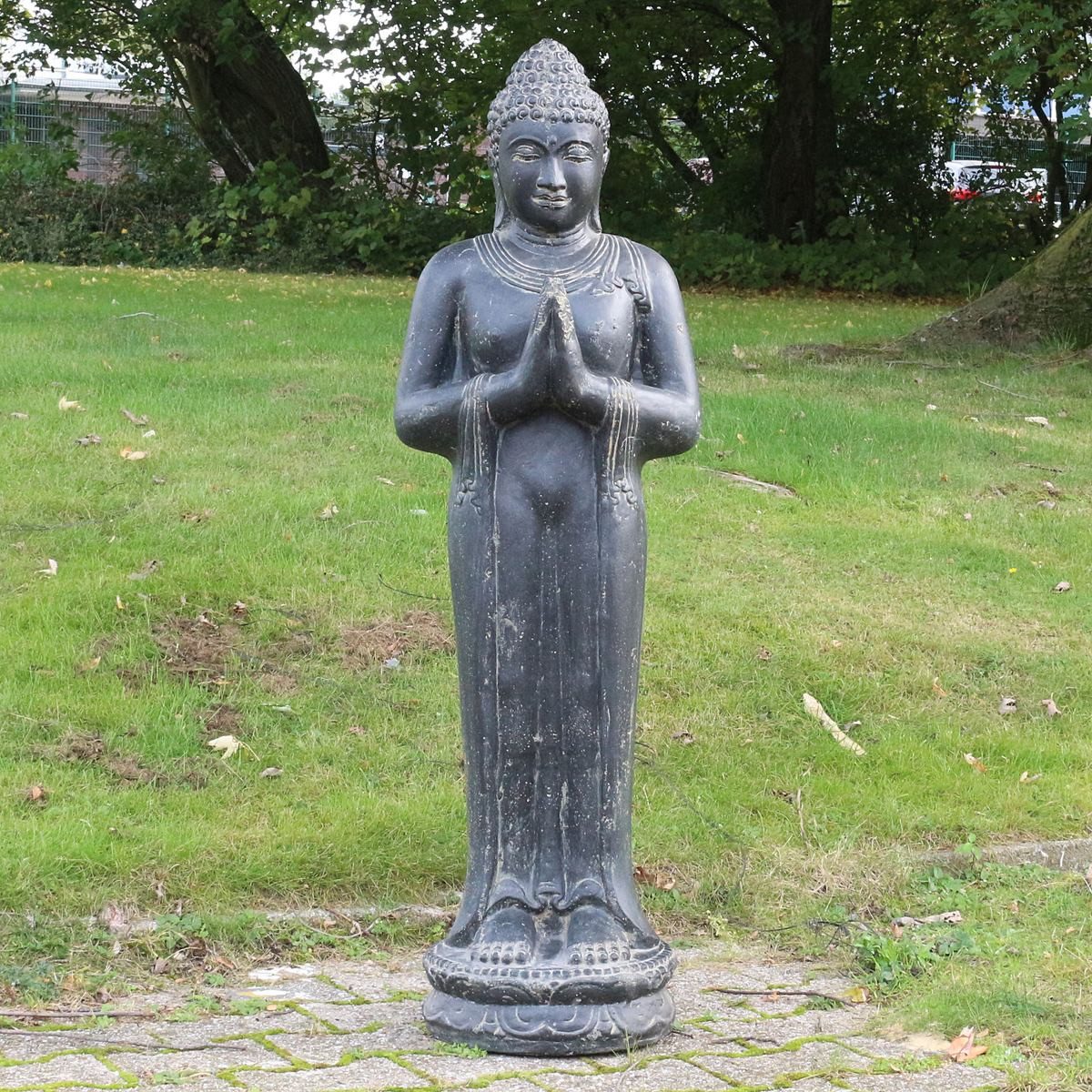 Oriental Galerie Dekofigur Große Buddha Garten Steinfigur Greetings 150 cm (1 St)