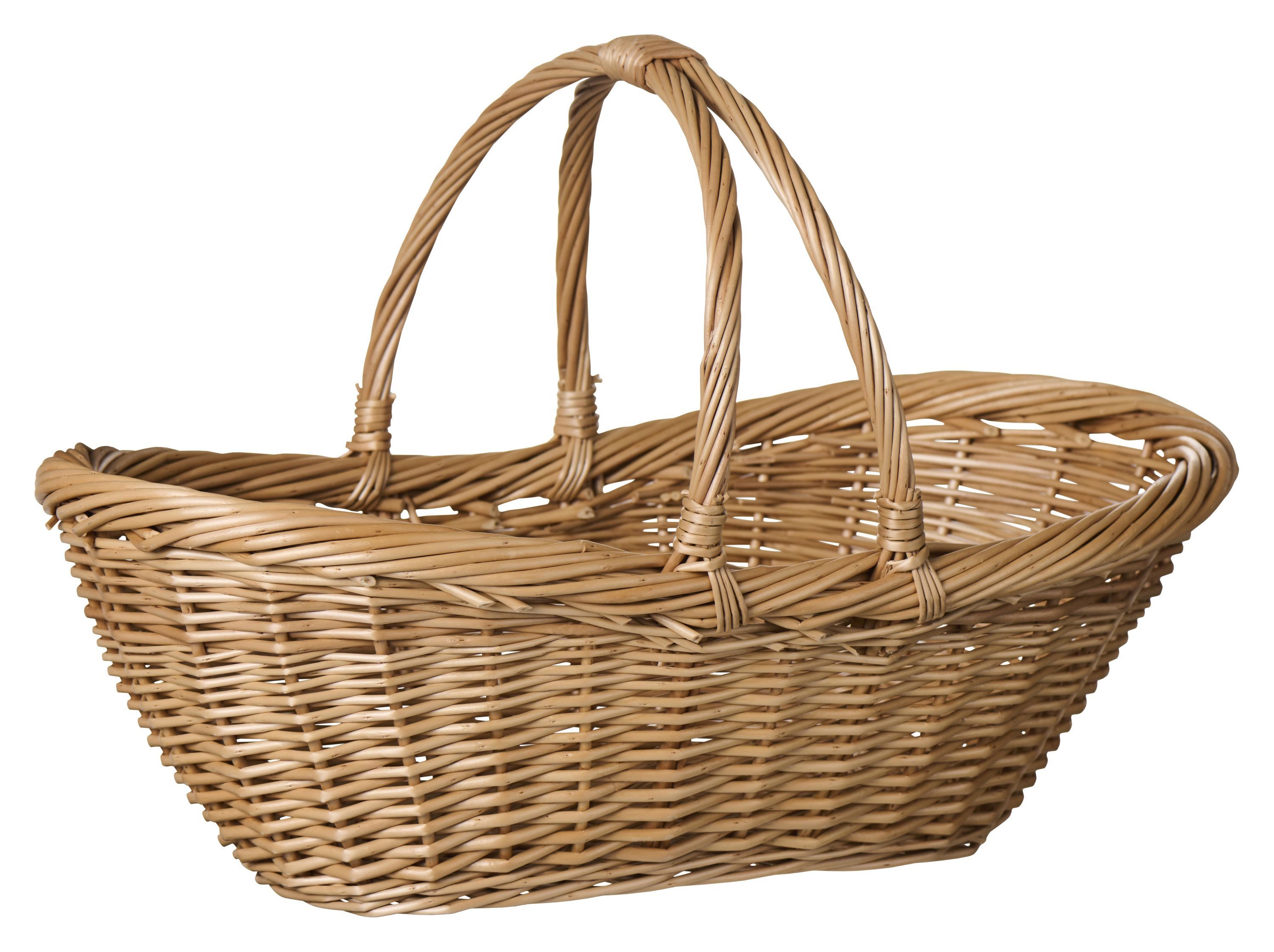 Ib Laursen Dekokorb Ib Laursen - Weidenkorb Korb Geschenkkorb mit Henkel L 50cm Oval