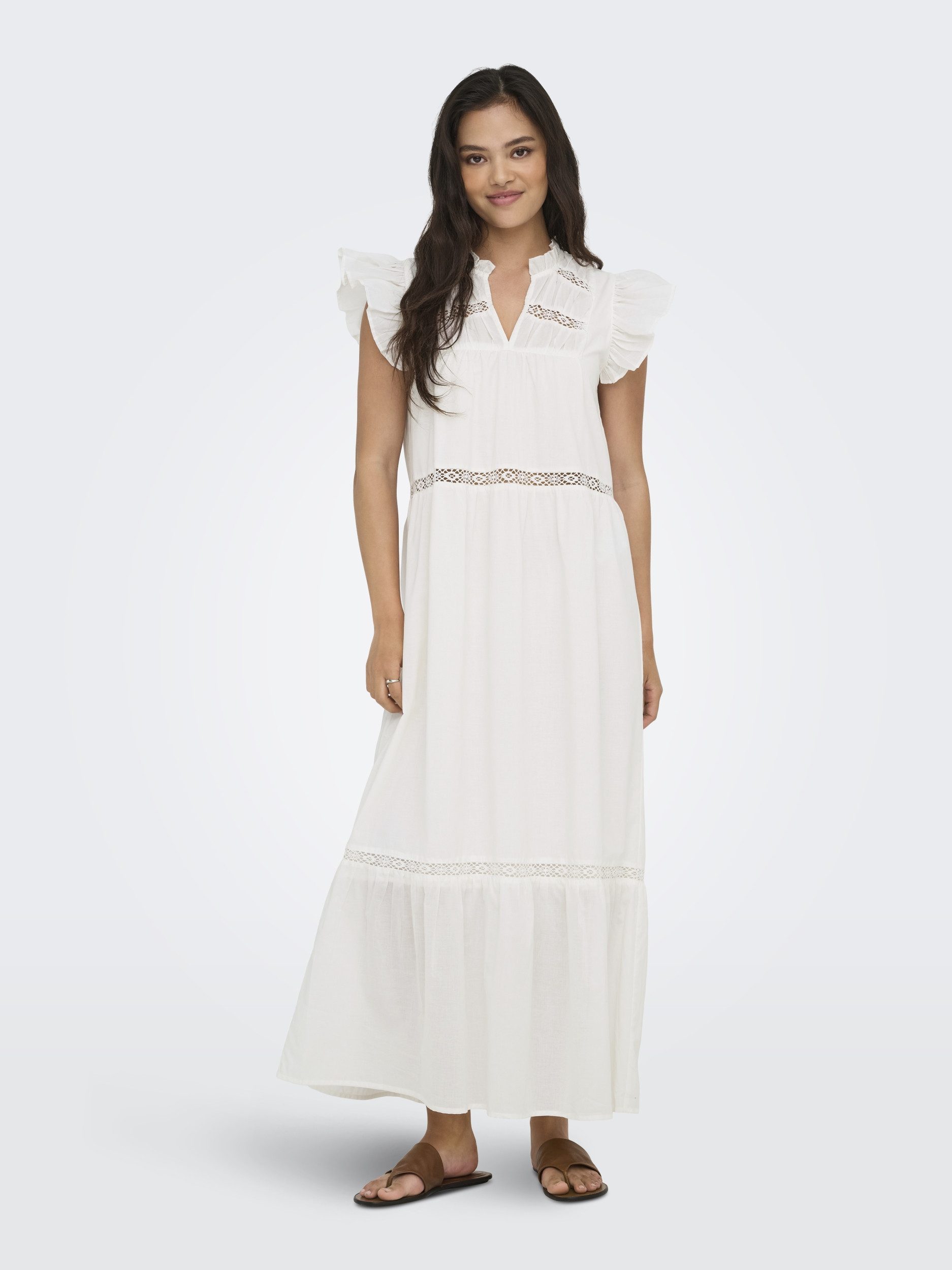 ONLY Maxikleid ONLSUNNY CAPSL FRILL DRESS WVN NOOS
