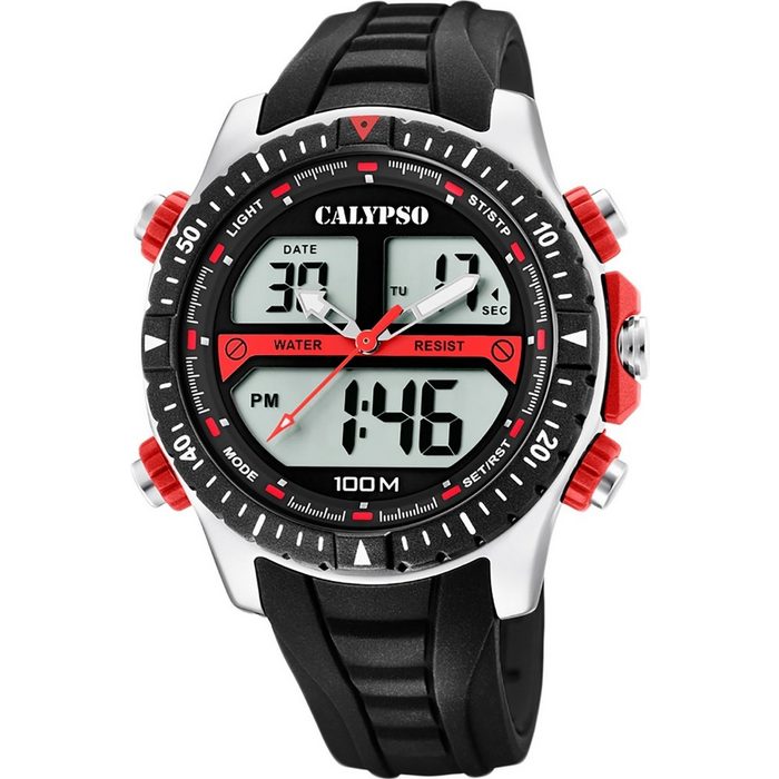 CALYPSO WATCHES Digitaluhr Calypso Herren Uhr K5773/3 (Armbanduhr) Herren Armbanduhr rund Kunststoff PUarmband schwarz Sport