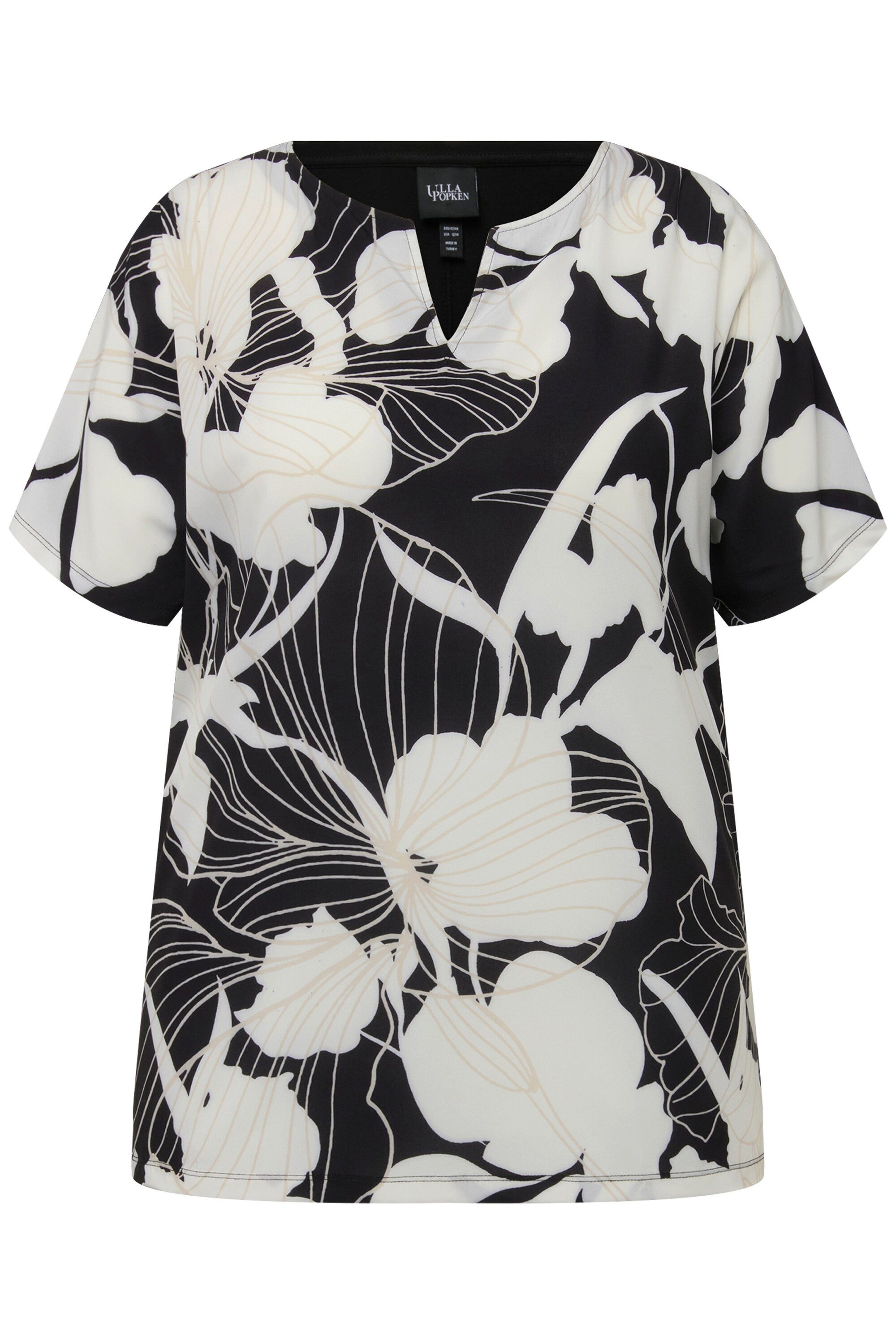Ulla Popken T-Shirt T-Shirt Blüten Oversized günstig online kaufen