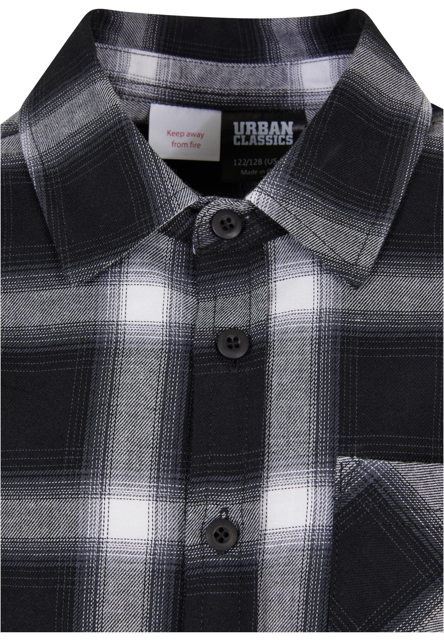 URBAN CLASSICS Langarmshirt Herren Shirt Oversized Checked (1-tlg) Boys