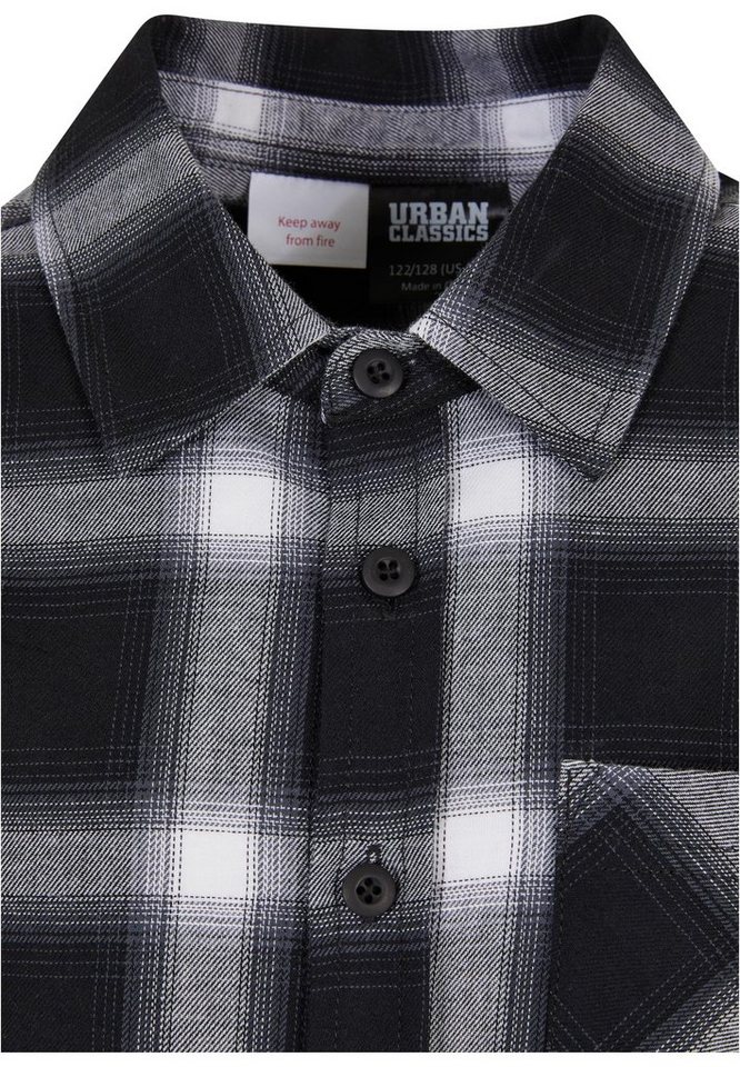 URBAN CLASSICS Langarmshirt Herren Boys Oversized Checked Shirt (1-tlg)