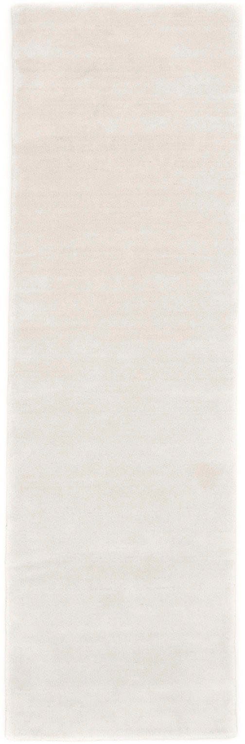 Läufer LORIBAFT TEPPSTAR, morgenland, rechteckig, Höhe: 15 mm, reine Schurwolle Unifarben weiß