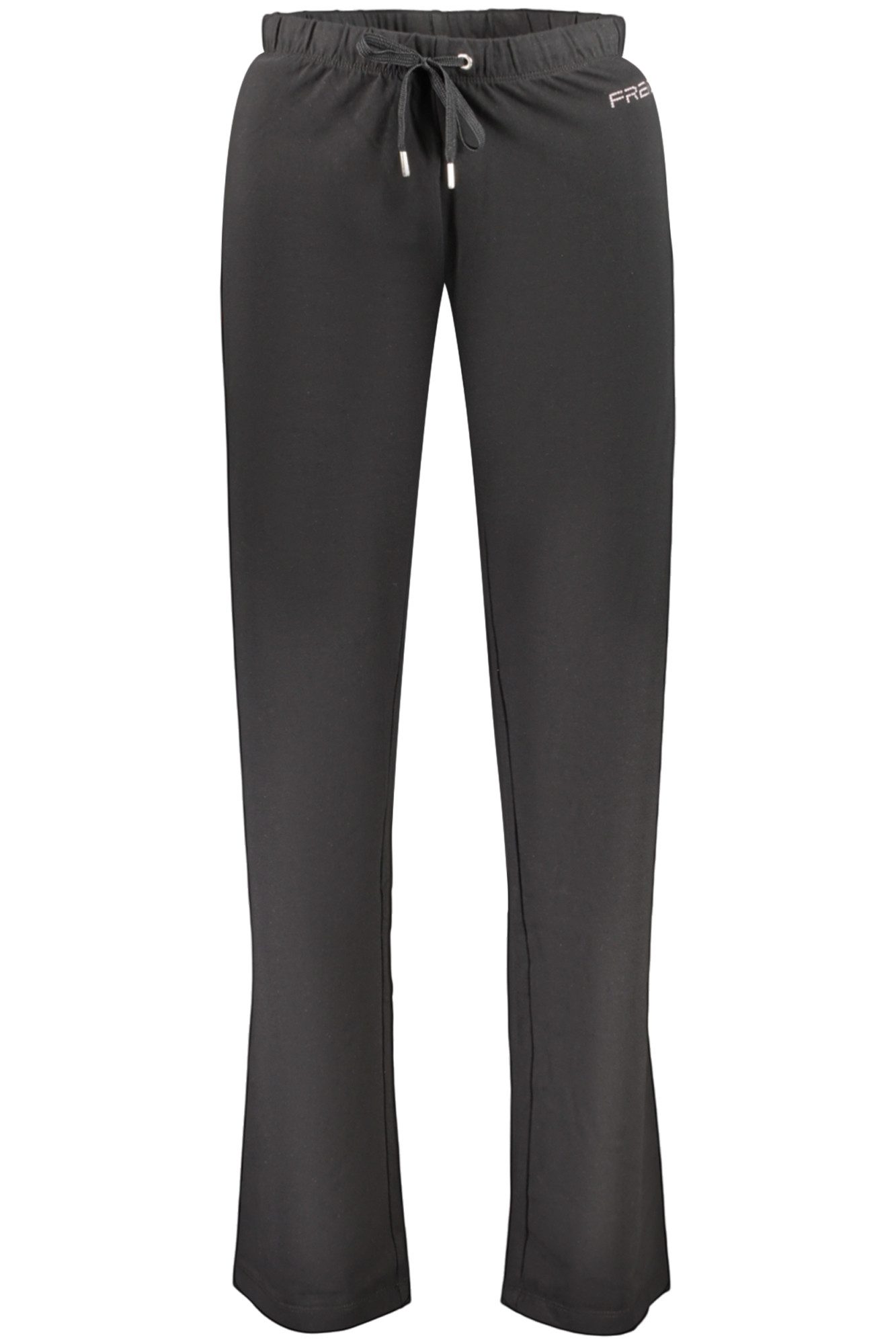 Freddy 5-Pocket-Hose Damen Trainingshose Schwarz: Weites Bein, Elastikbund & Kordel