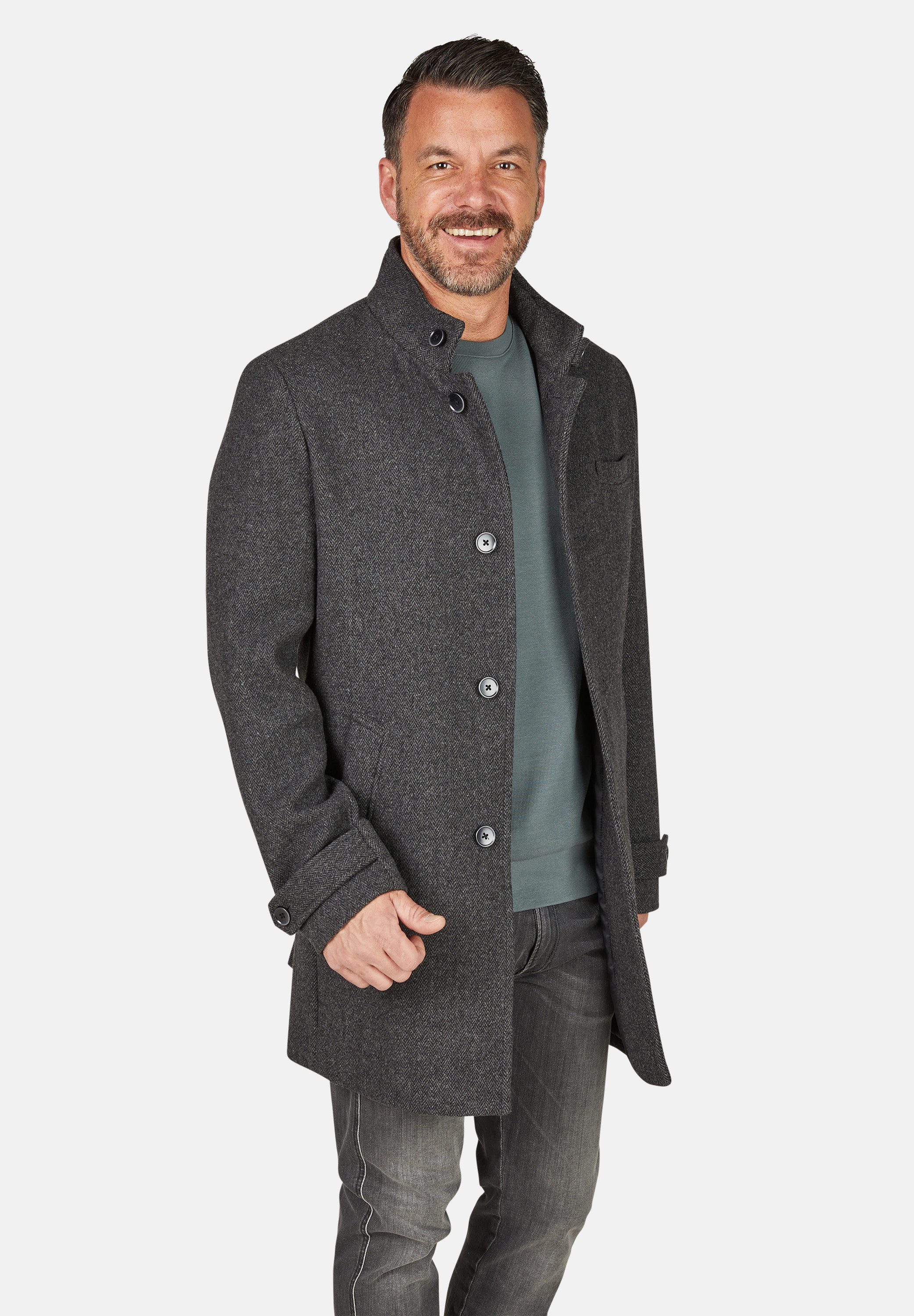 Calamar Wollmantel Klassischer Wollmantel Twill