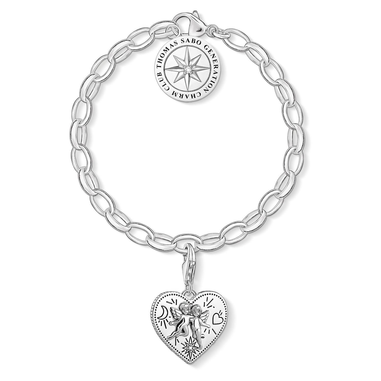 THOMAS SABO Armband Set SET0554-643-14 Set Charm-Armband Engelspaar Silber 17 cm