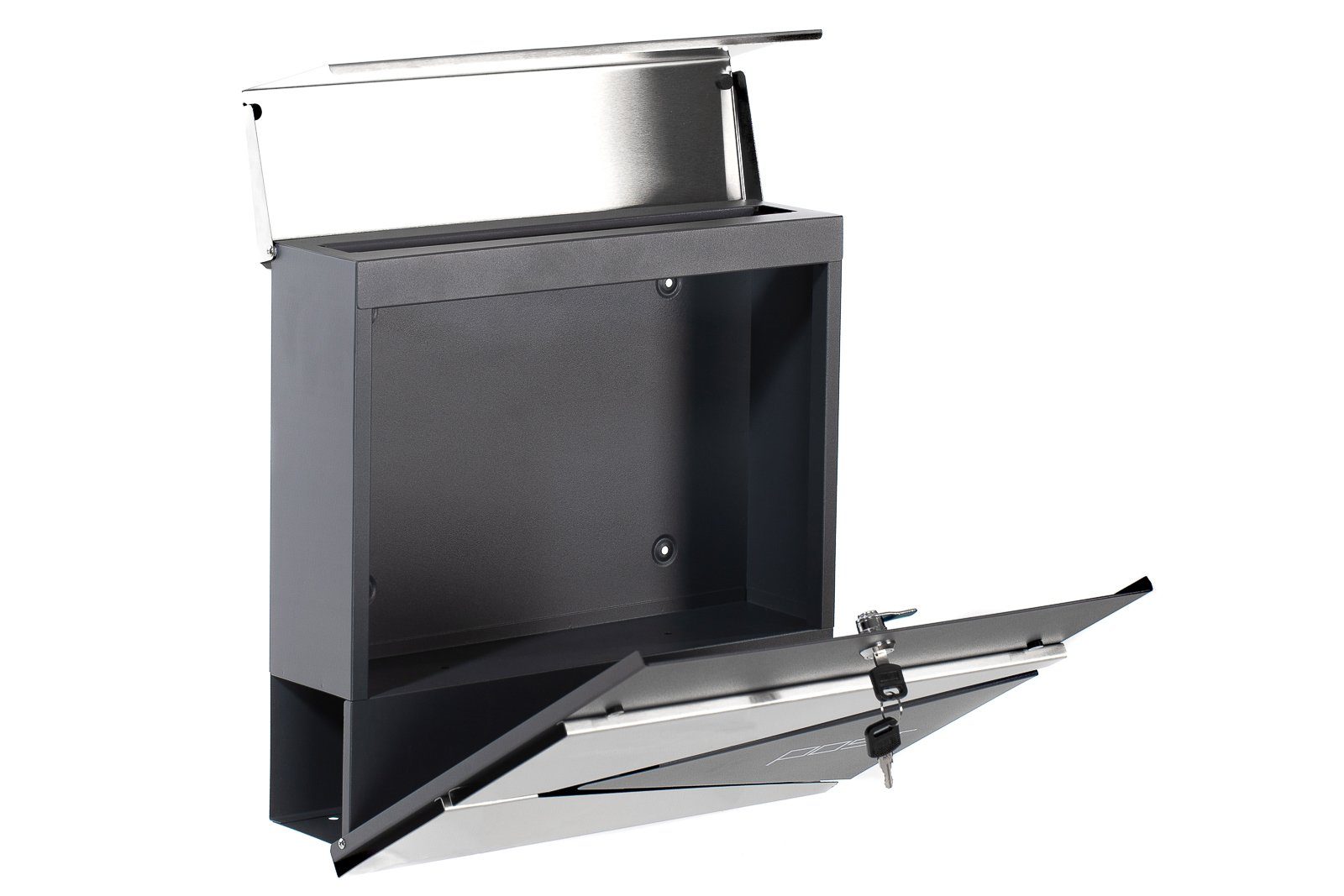 BIRENDY Briefkasten Briefkasten Zeitungsrohr Stahl 37cm Edelstahl HPB932 Wandbriefkasten