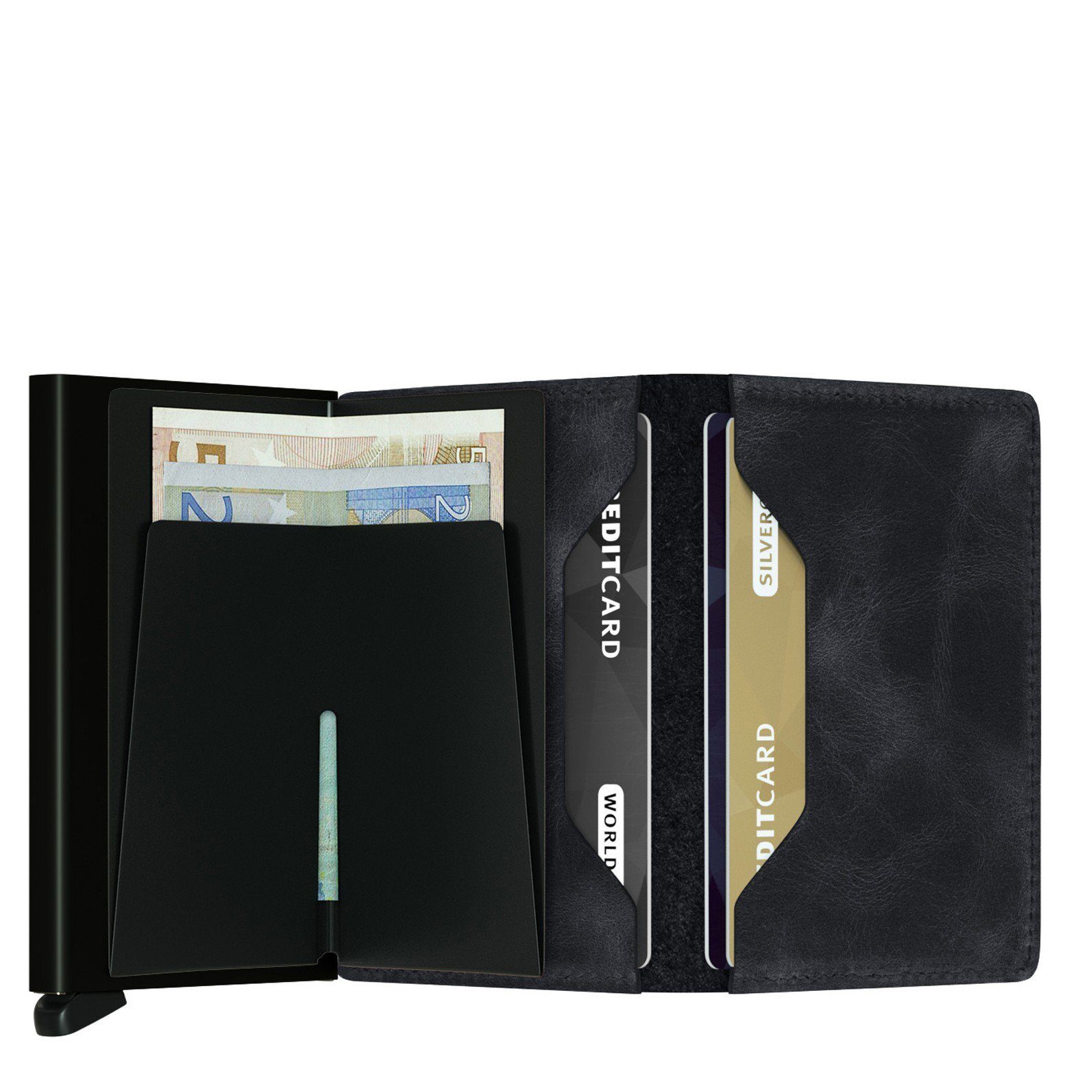 - black cm Slimwallet Vintage Geldbörse SECRID Geldbörse 6.8 RFID (1-tlg)