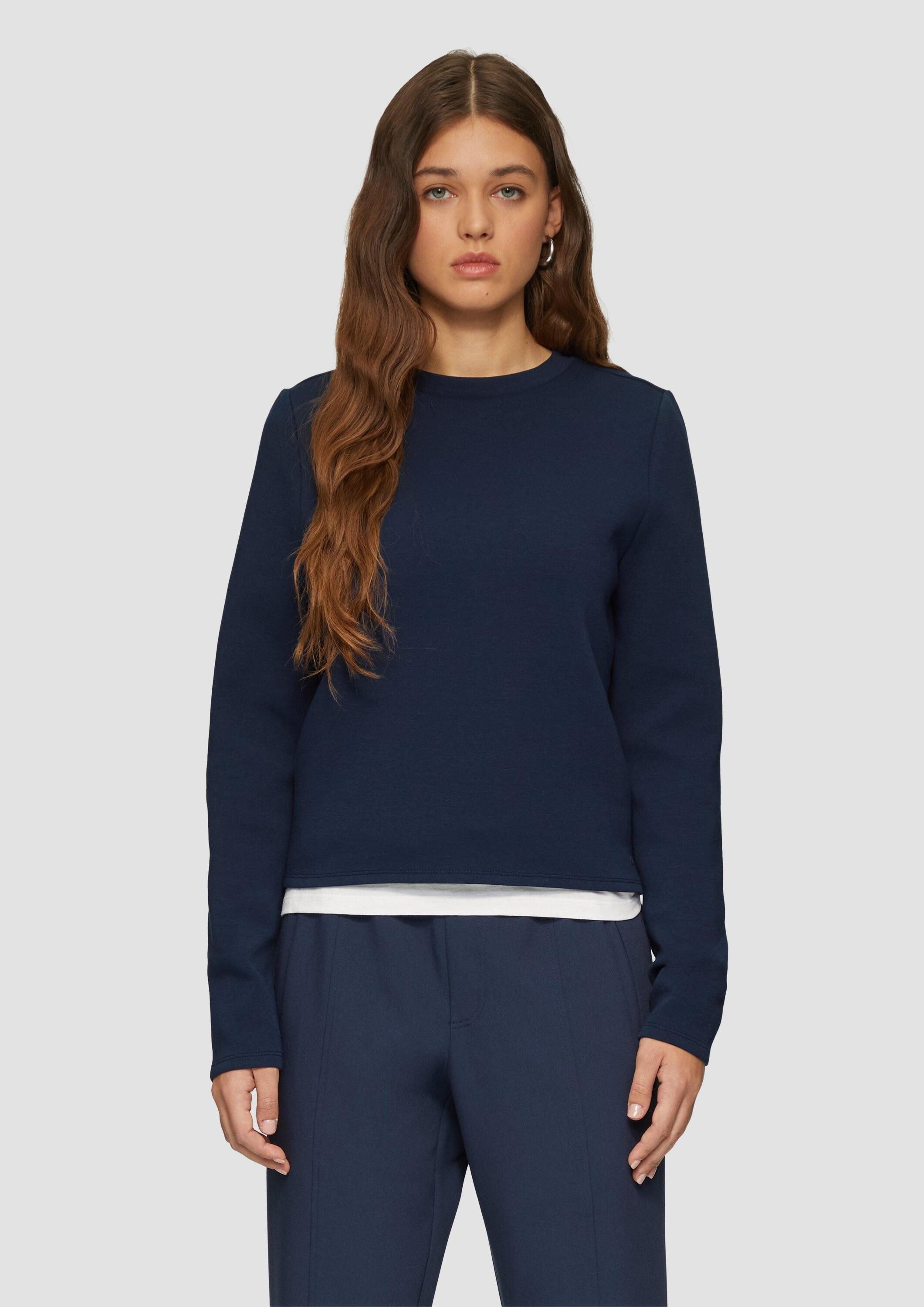 QS Sweatshirt Sweatshirt Verkürztes Sweatshirt aus günstig online kaufen