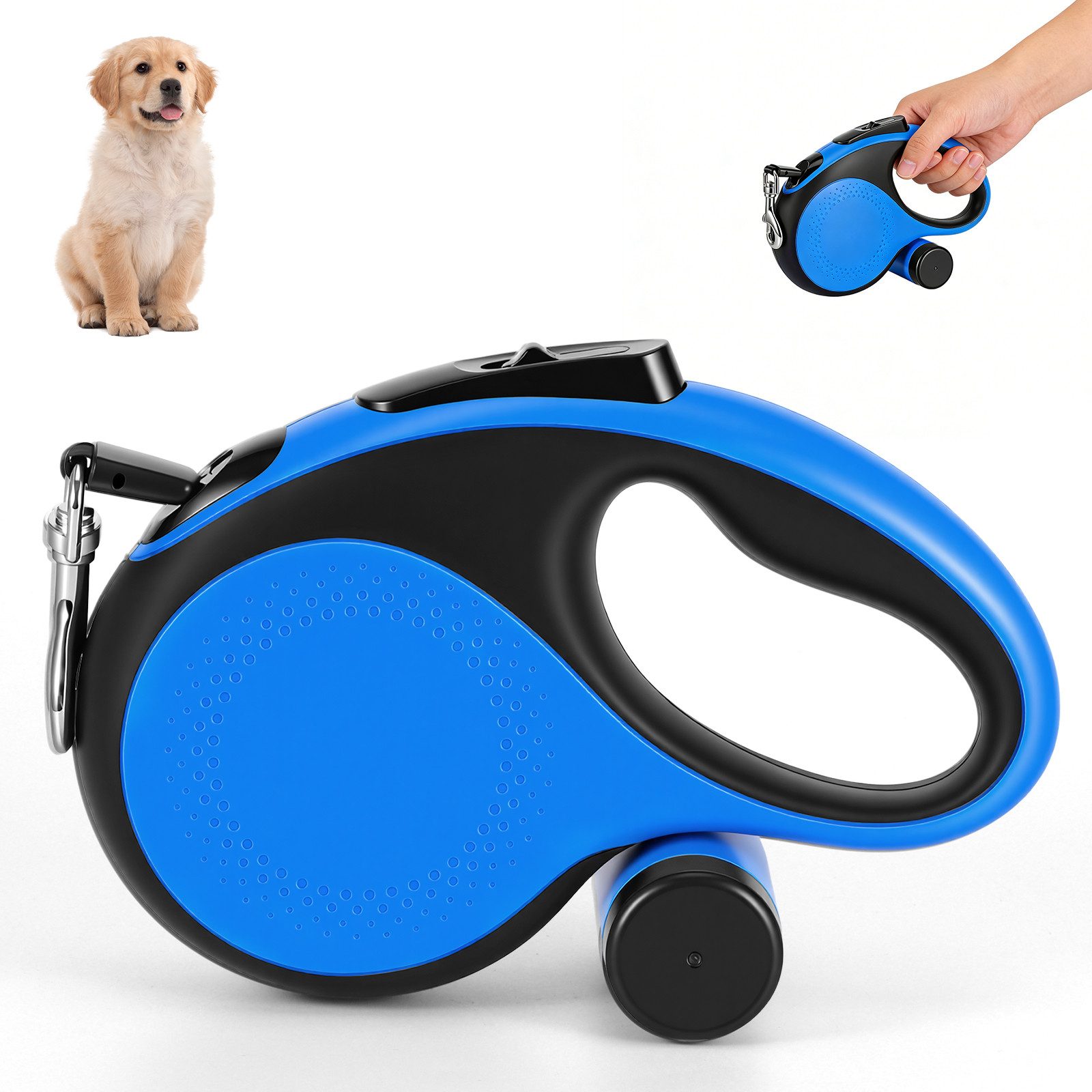 BlingBin Hundeleine Ausziehbar und Einziehbar, Flexibel für Training und Spaziergänge, ABS-Gehäuse und Nylon-Leine (1 Stück, 1-tlg., 8M), Rollleine Hundeleine 8m für kleine & große Hunde bis zu 50kg