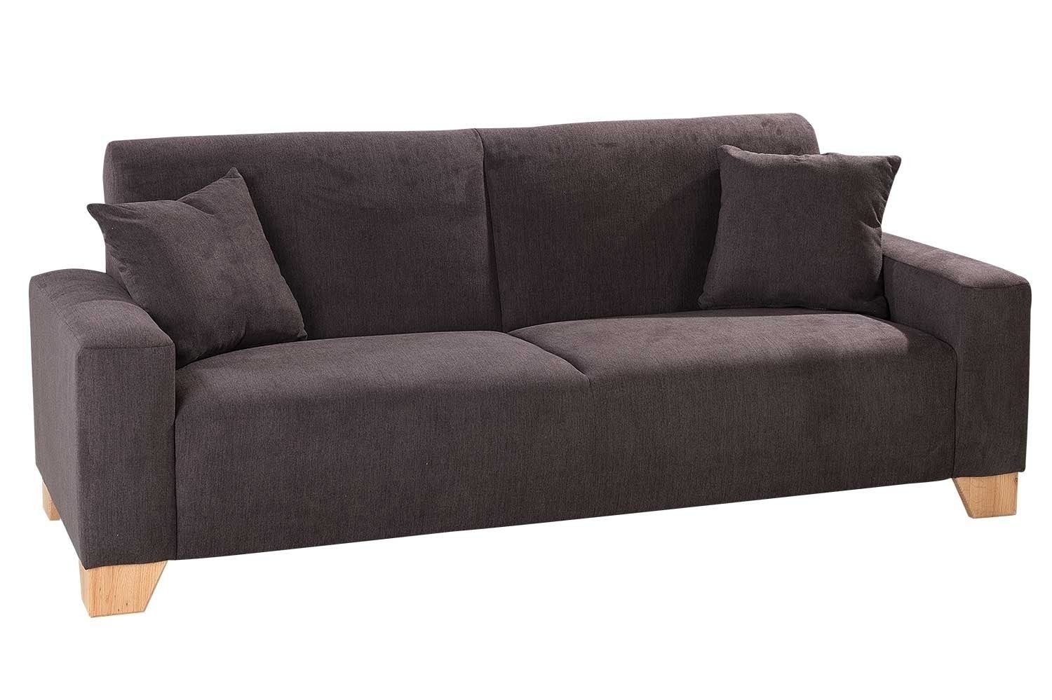 Iwaniccy 3-Sitzer Sofa 2 B JULIA, Dunkelbraun, 201 mit cm, Mikrofaserbezug, Zierkissen