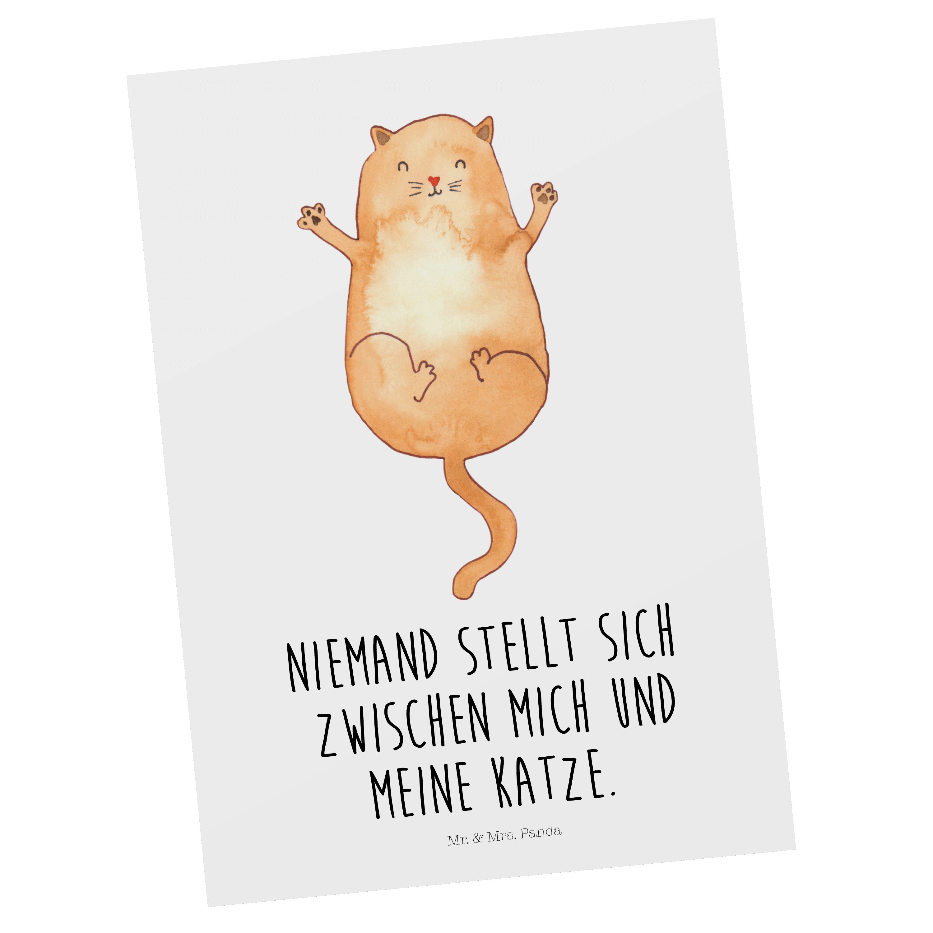 Mr. & Mrs. Panda Postkarte Gesche Cat, - Karte, Miau, Katzenfan, Katzen Umarmen Weiß - Geschenk